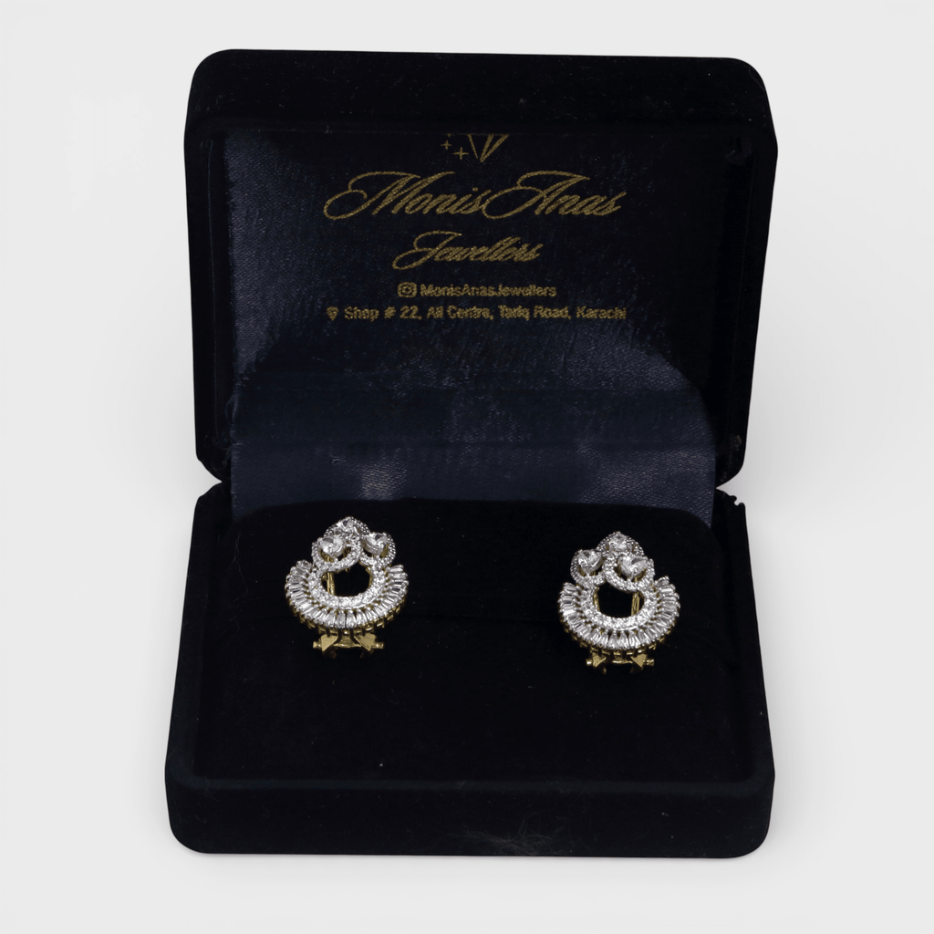 Imperial Baguette Sunburst Earrings - Monis Anas Jewellers