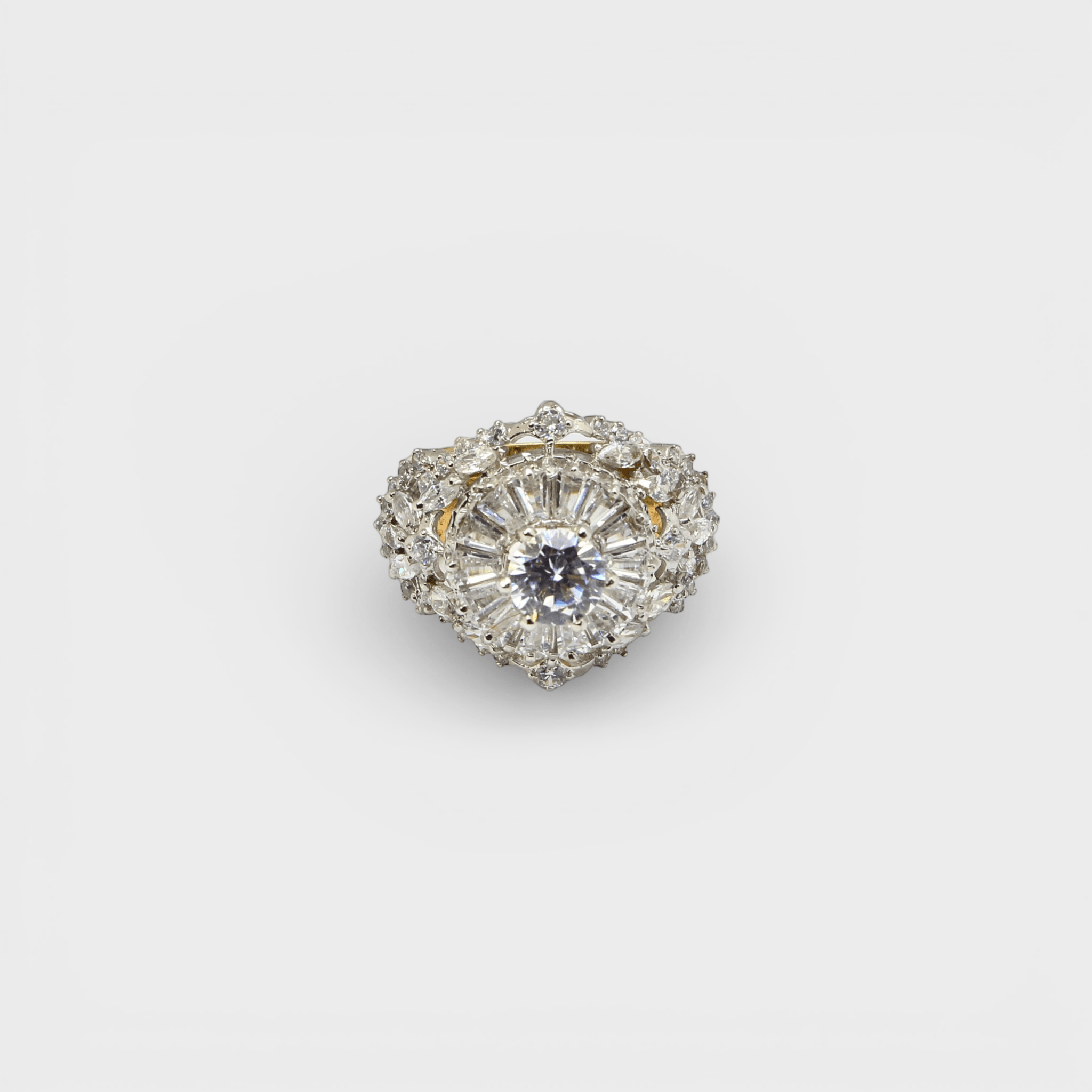 Imperial Halo Statement Ring – Multi - Layer CZ - Monis Anas Jewellers