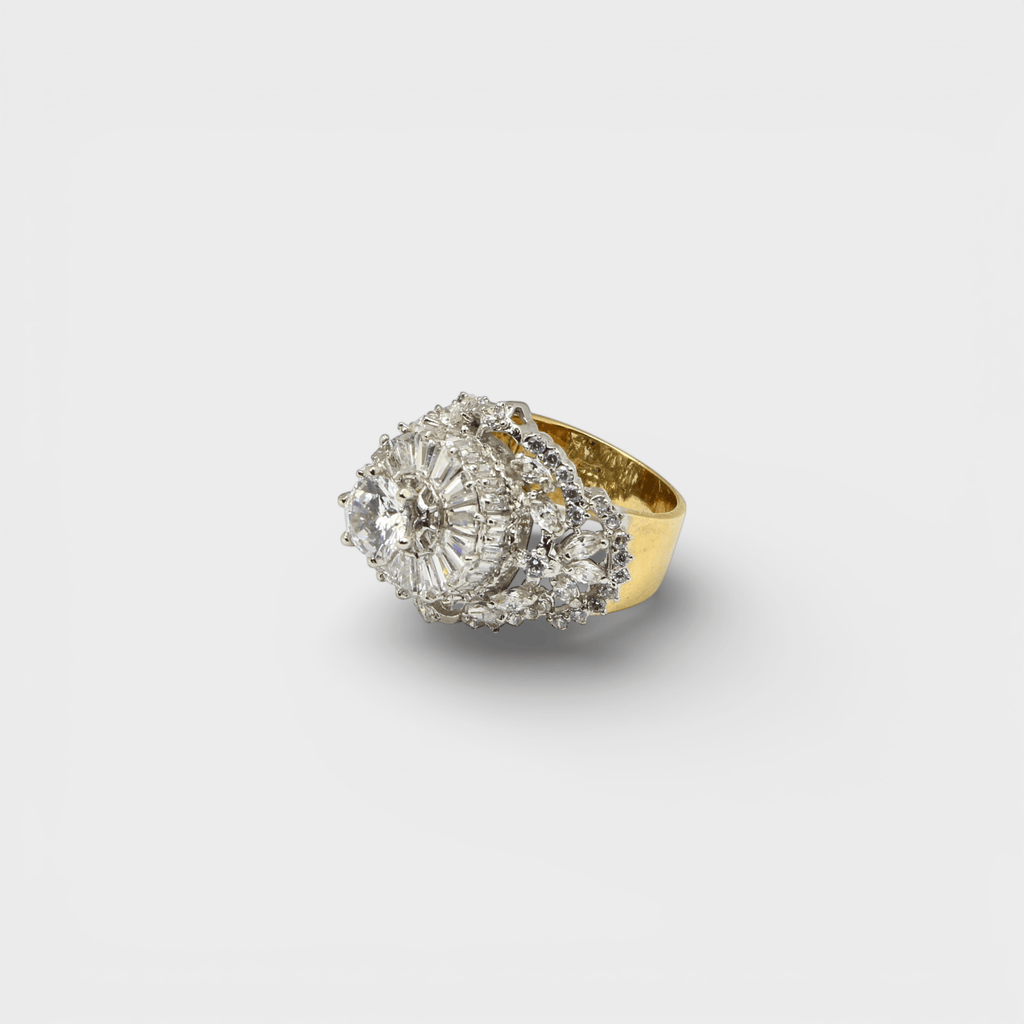 Imperial Halo Statement Ring – Multi - Layer CZ - Monis Anas Jewellers