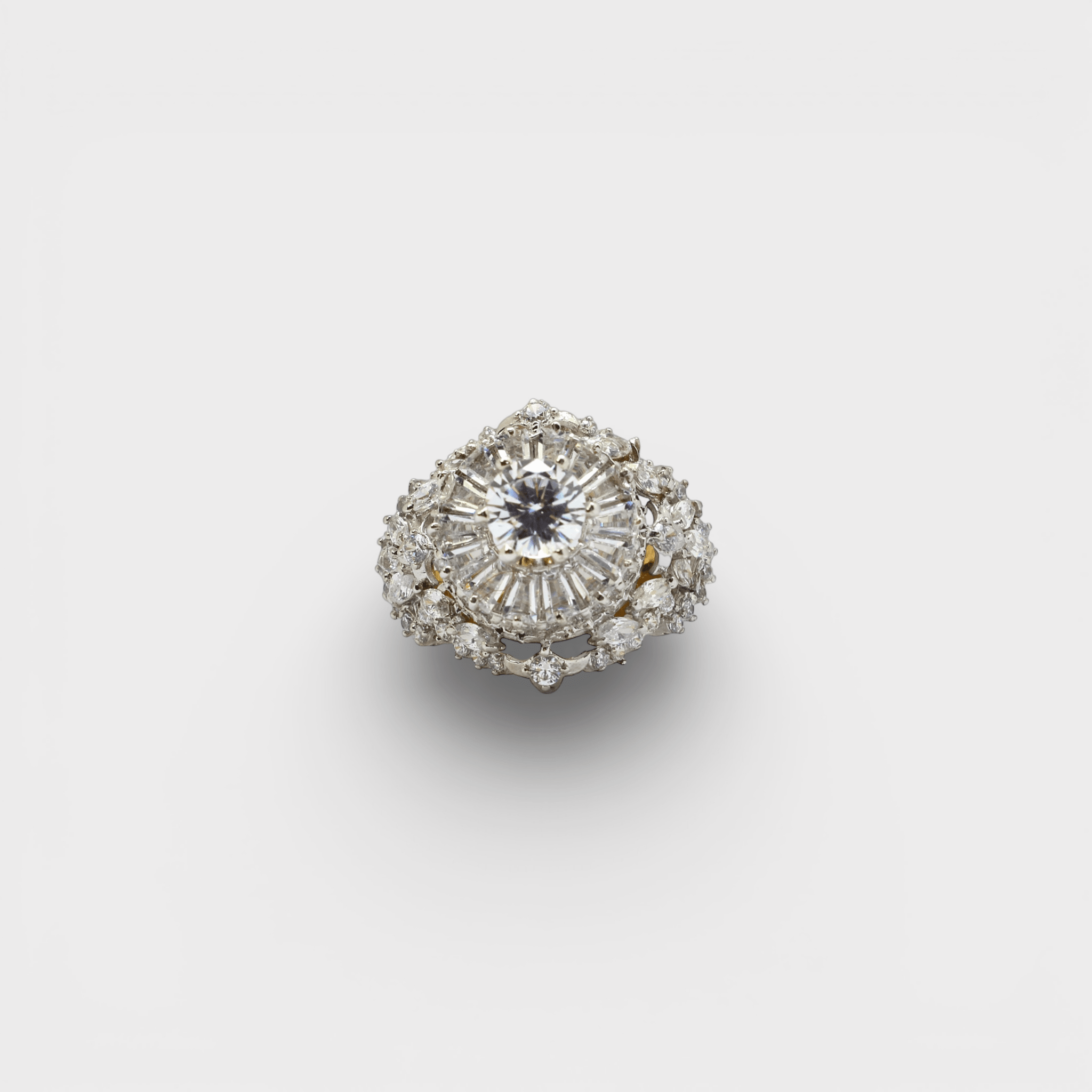 Imperial Halo Statement Ring – Multi - Layer CZ - Monis Anas Jewellers