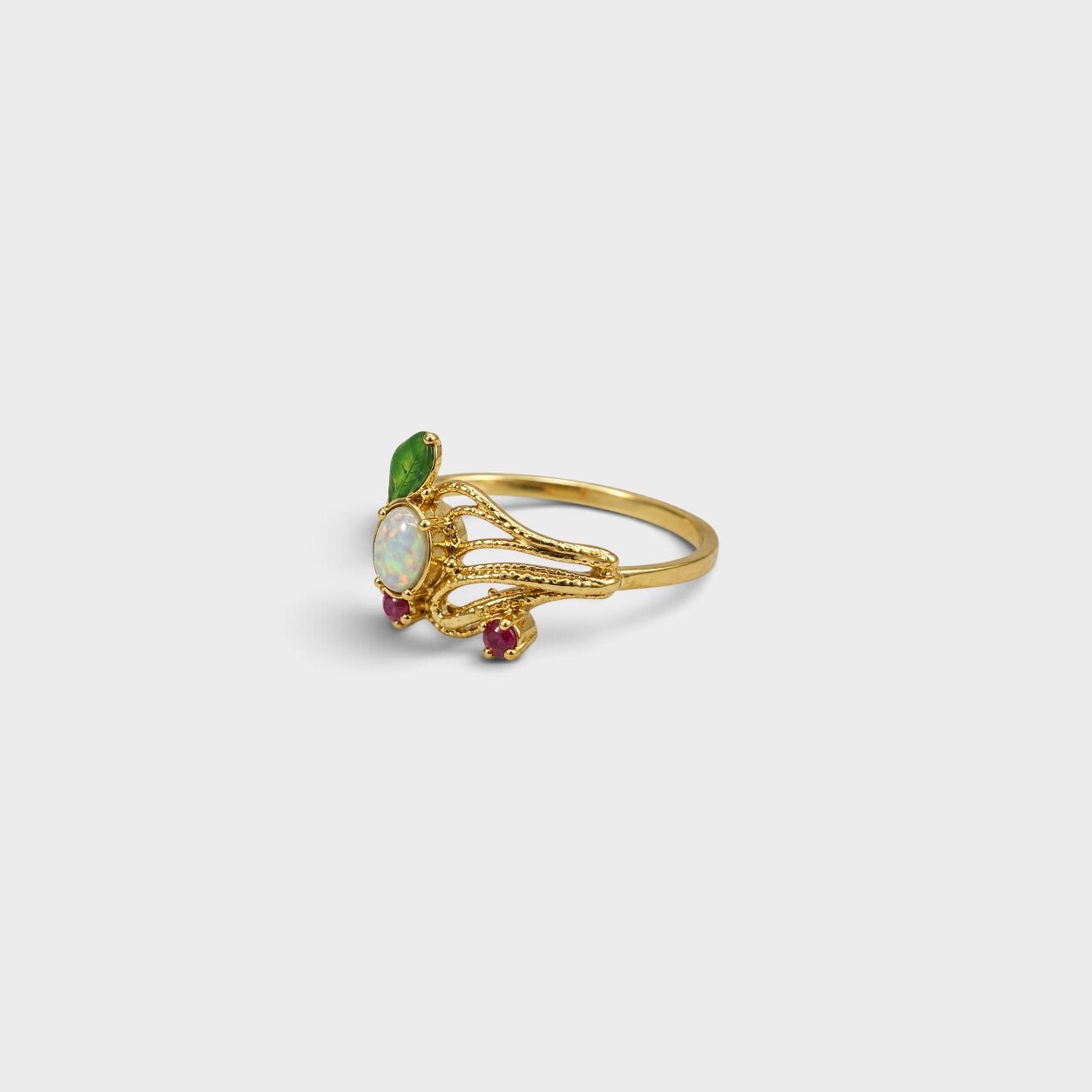 Opal Leaf Ring - Monis Anas Jewellers