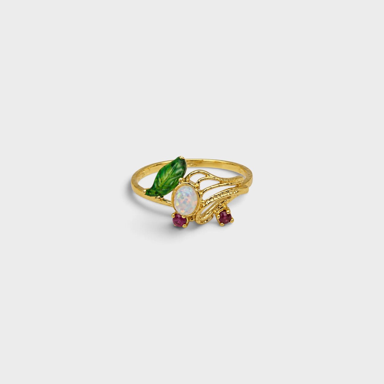 Opal Leaf Ring - Monis Anas Jewellers