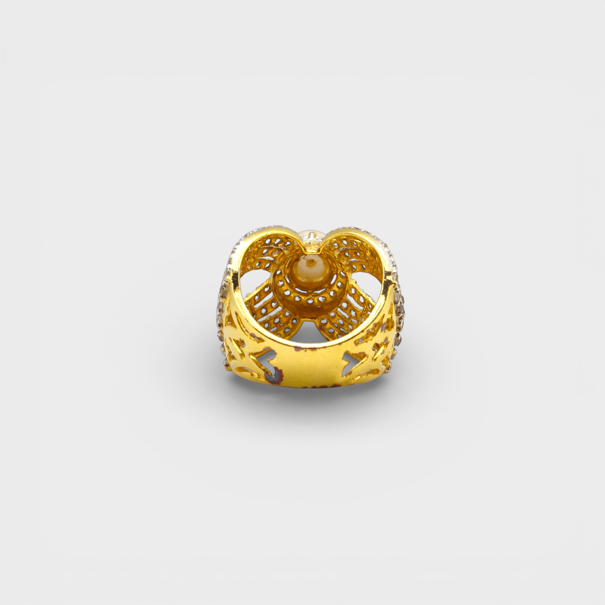 Pearl Bow Statement Ring - Monis Anas Jewellers