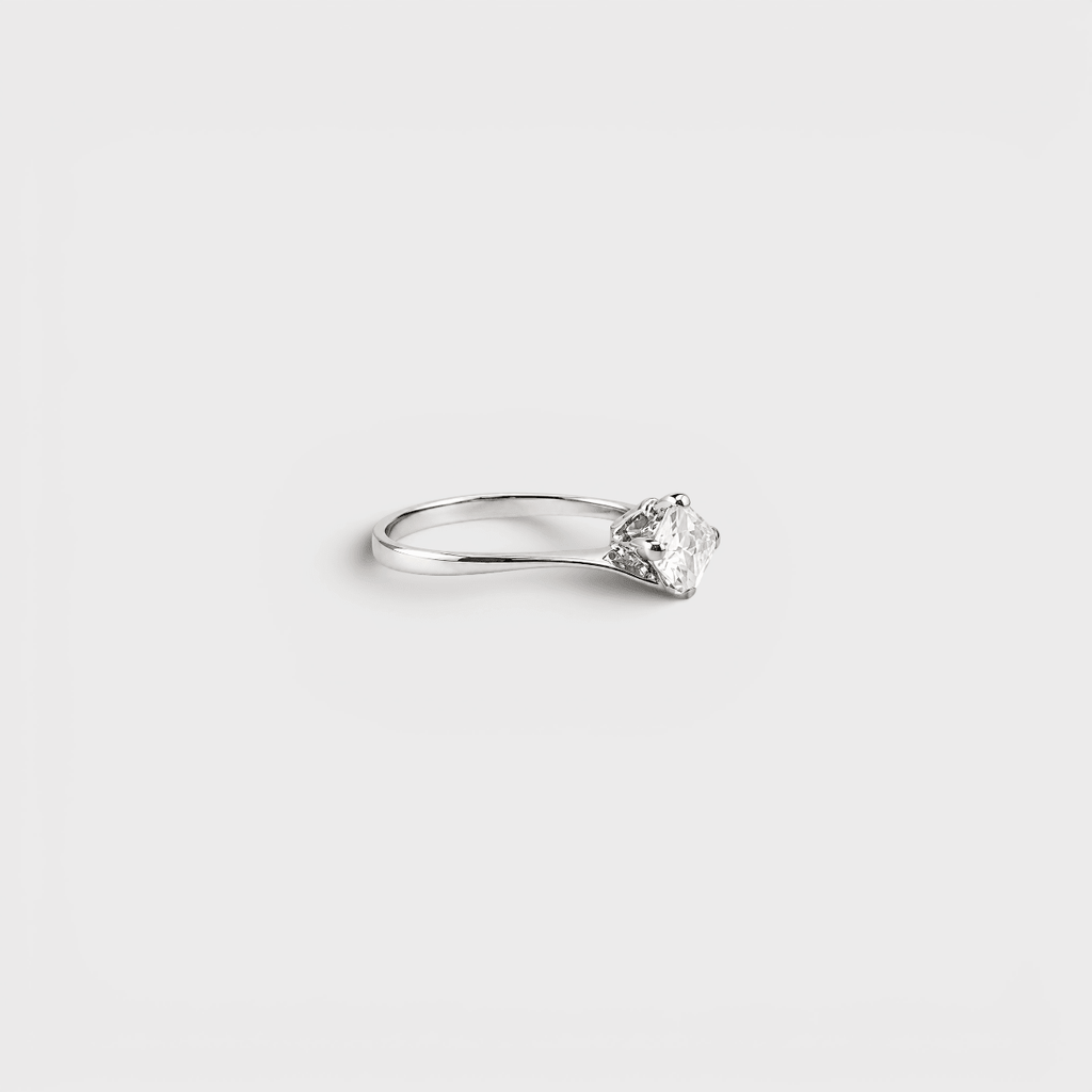 Princess-Cut CZ Solitaire Ring - Monis Anas Jewellers