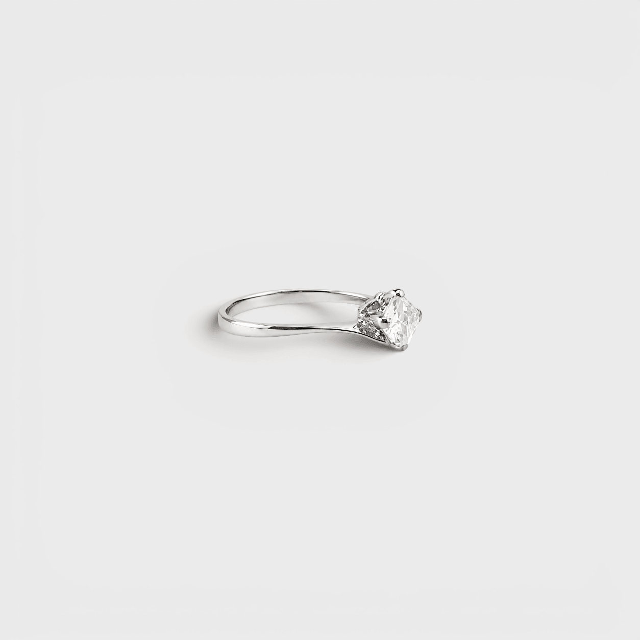 Princess-Cut CZ Solitaire Ring - Monis Anas Jewellers