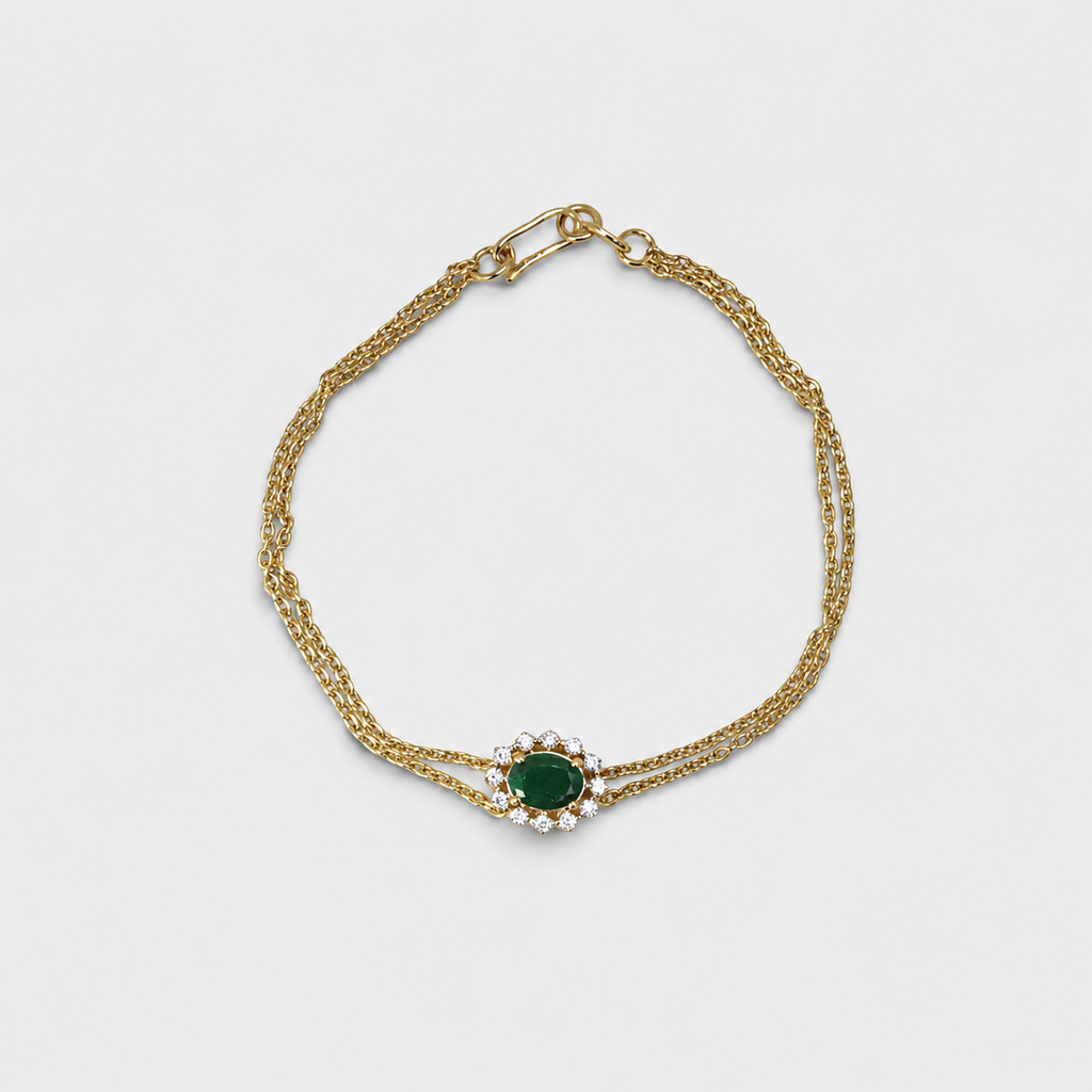 Emerald Green Halo Bracelet