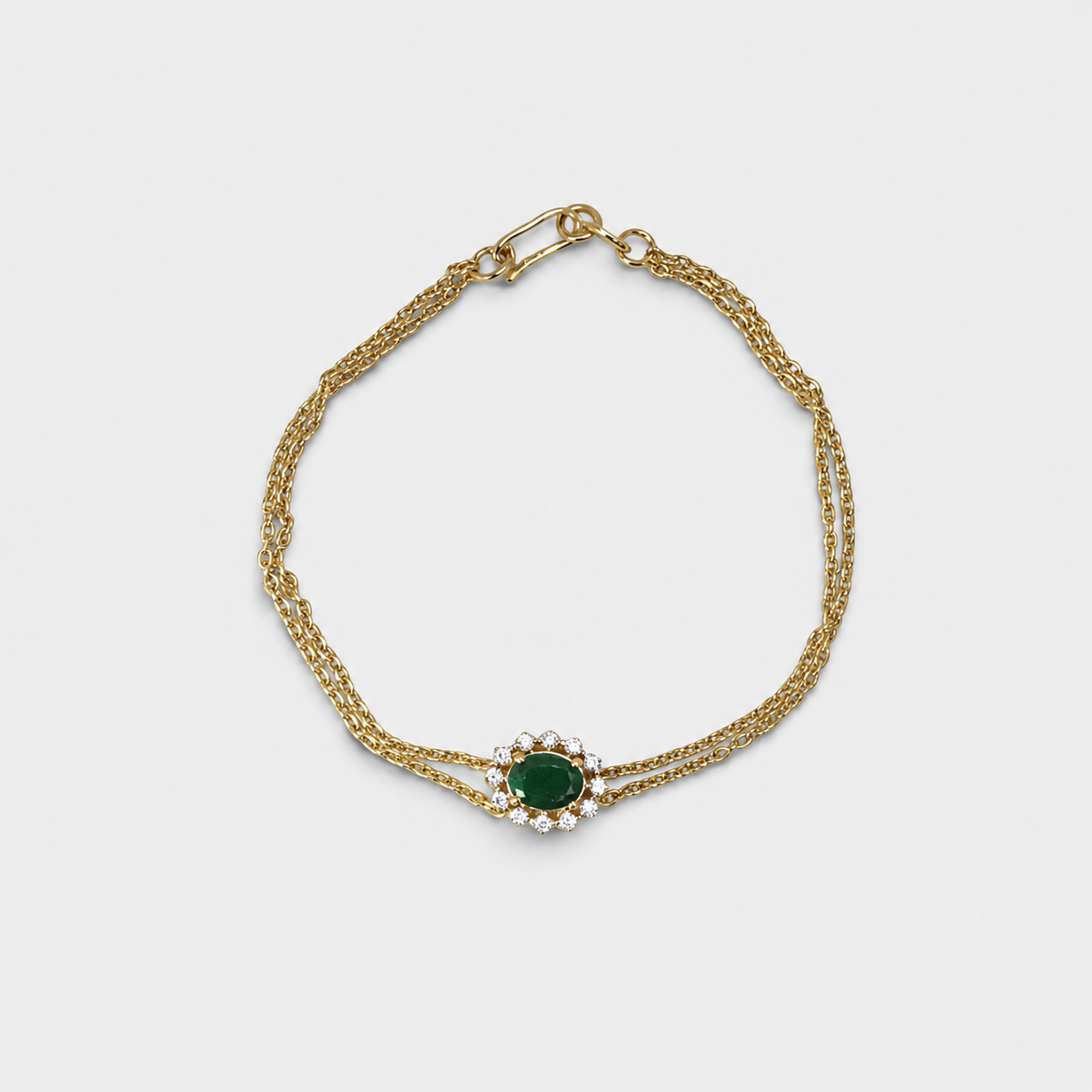 Emerald Green Halo Bracelet
