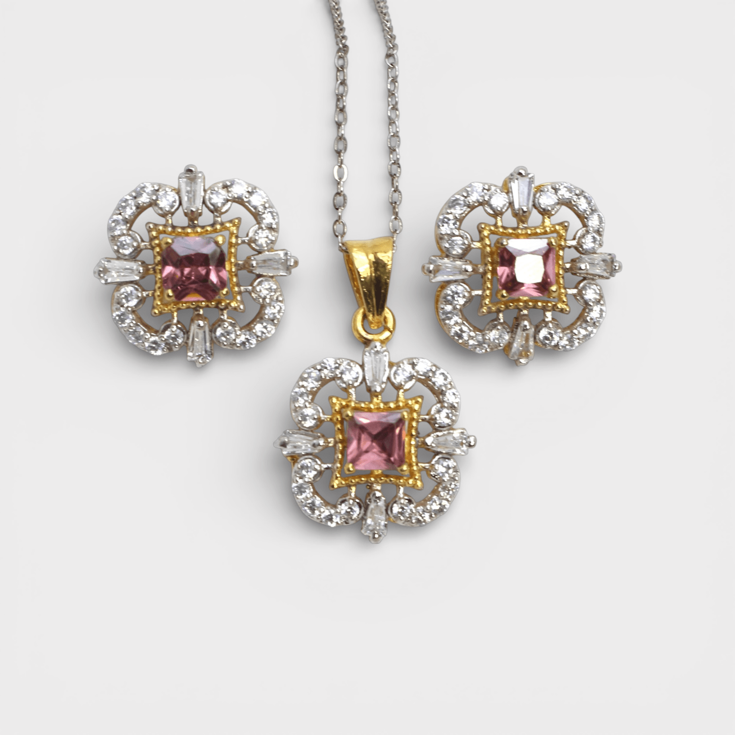 Rose Square Set - Monis Anas Jewellers