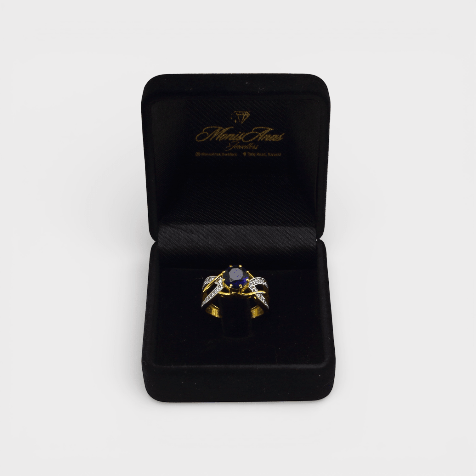 Royal Infinity Sapphire Ring – Oval Blue Gem - Monis Anas Jewellers