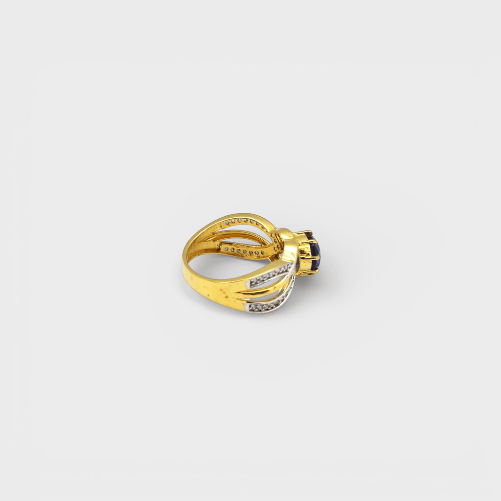 Royal Infinity Sapphire Ring – Oval Blue Gem - Monis Anas Jewellers