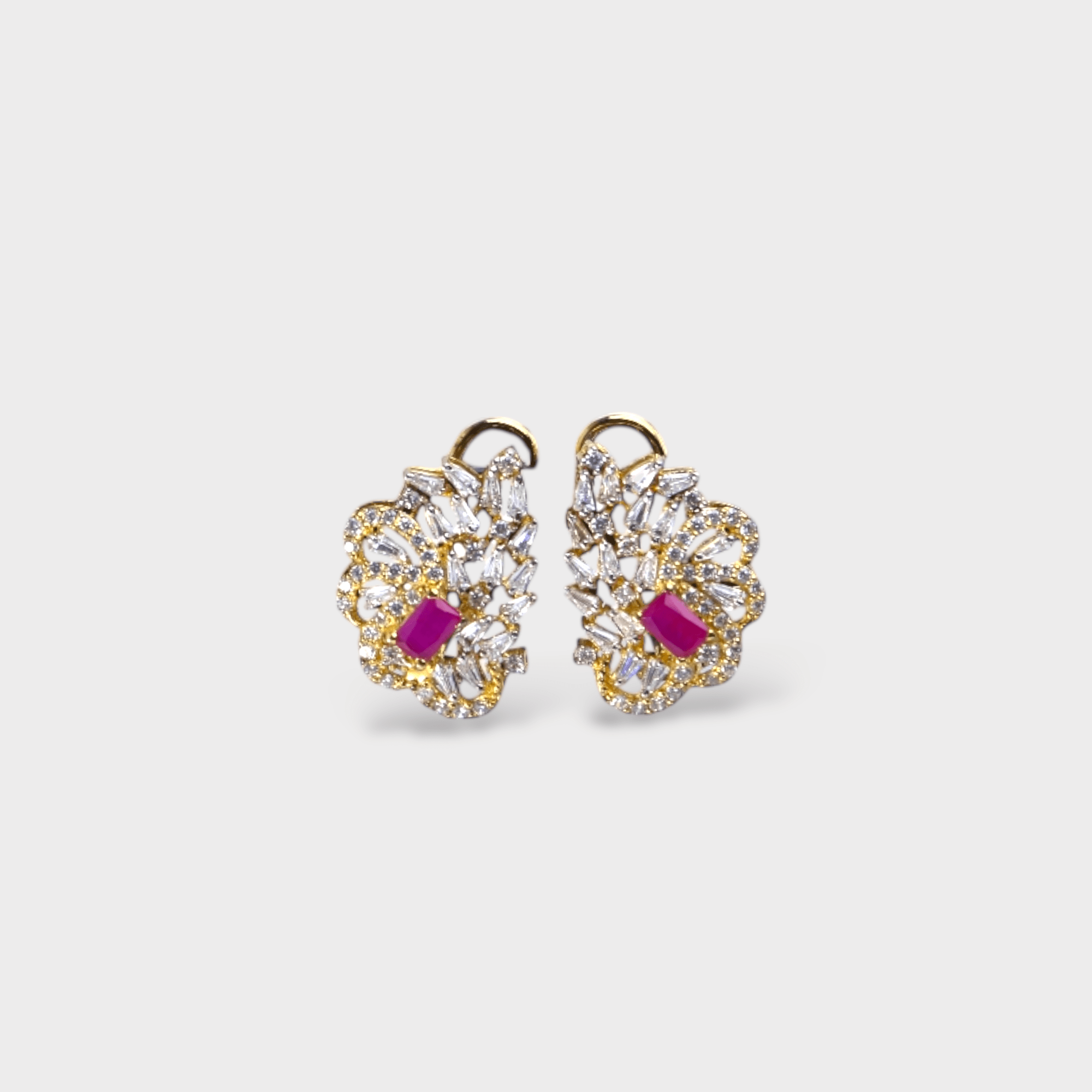 Royal Ruby Blossom Studs - Monis Anas Jewellers