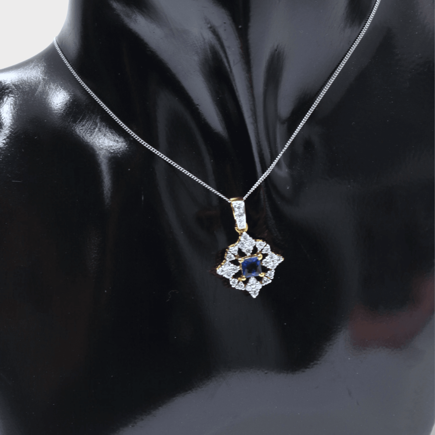 Royal Sapphire Blossom Locket Suite - Monis Anas Jewellers