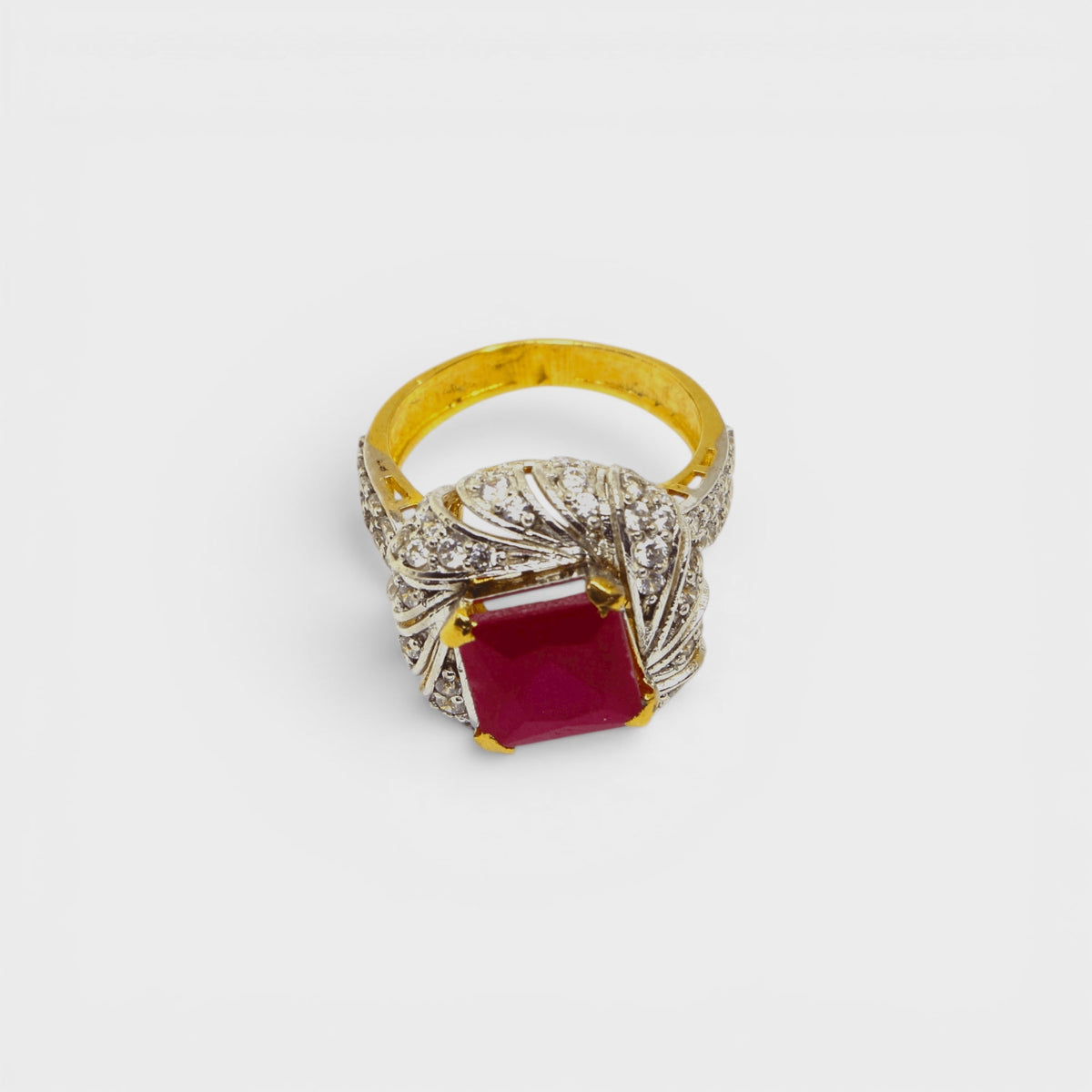 Ruby Crown Ring - Monis Anas Jewellers