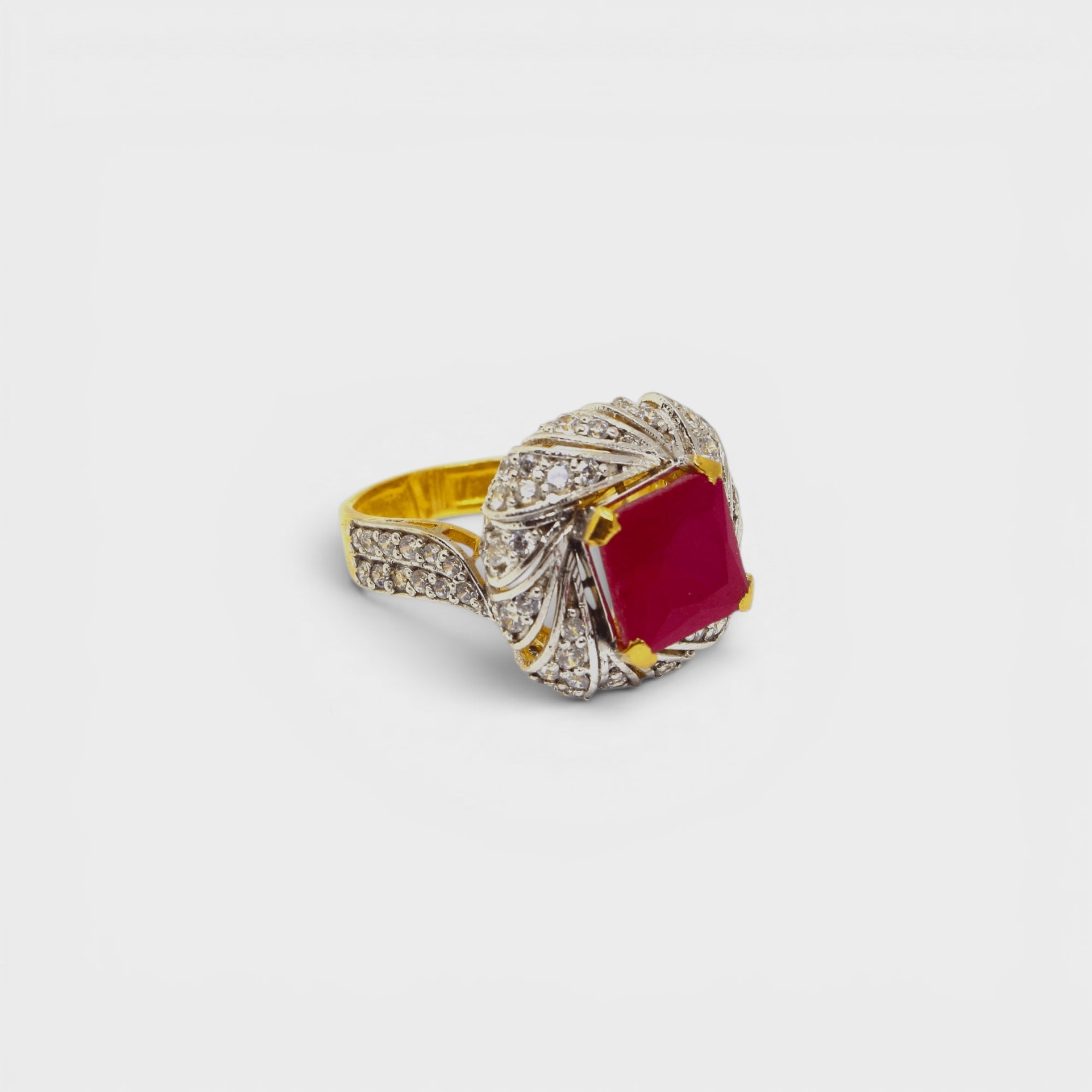 Ruby Crown Ring - Monis Anas Jewellers
