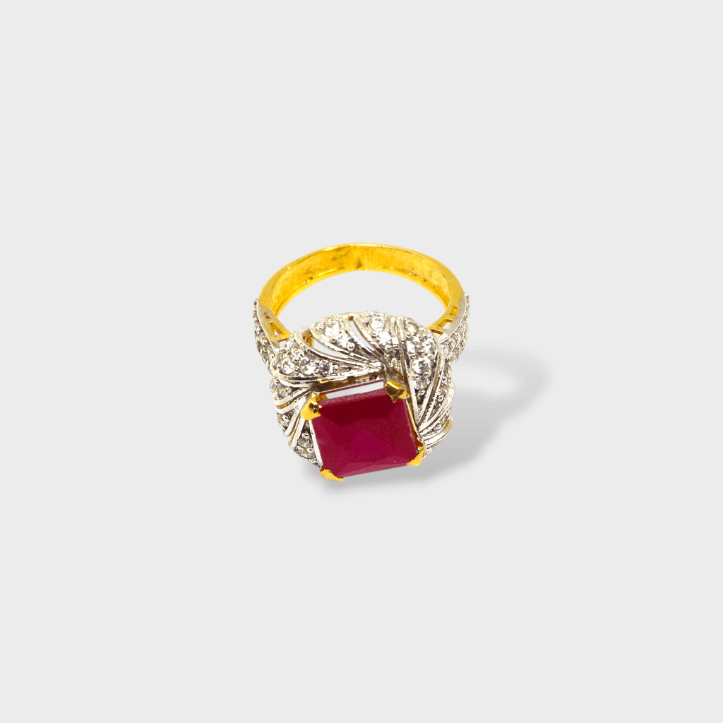 Ruby Crown Ring - Monis Anas Jewellers