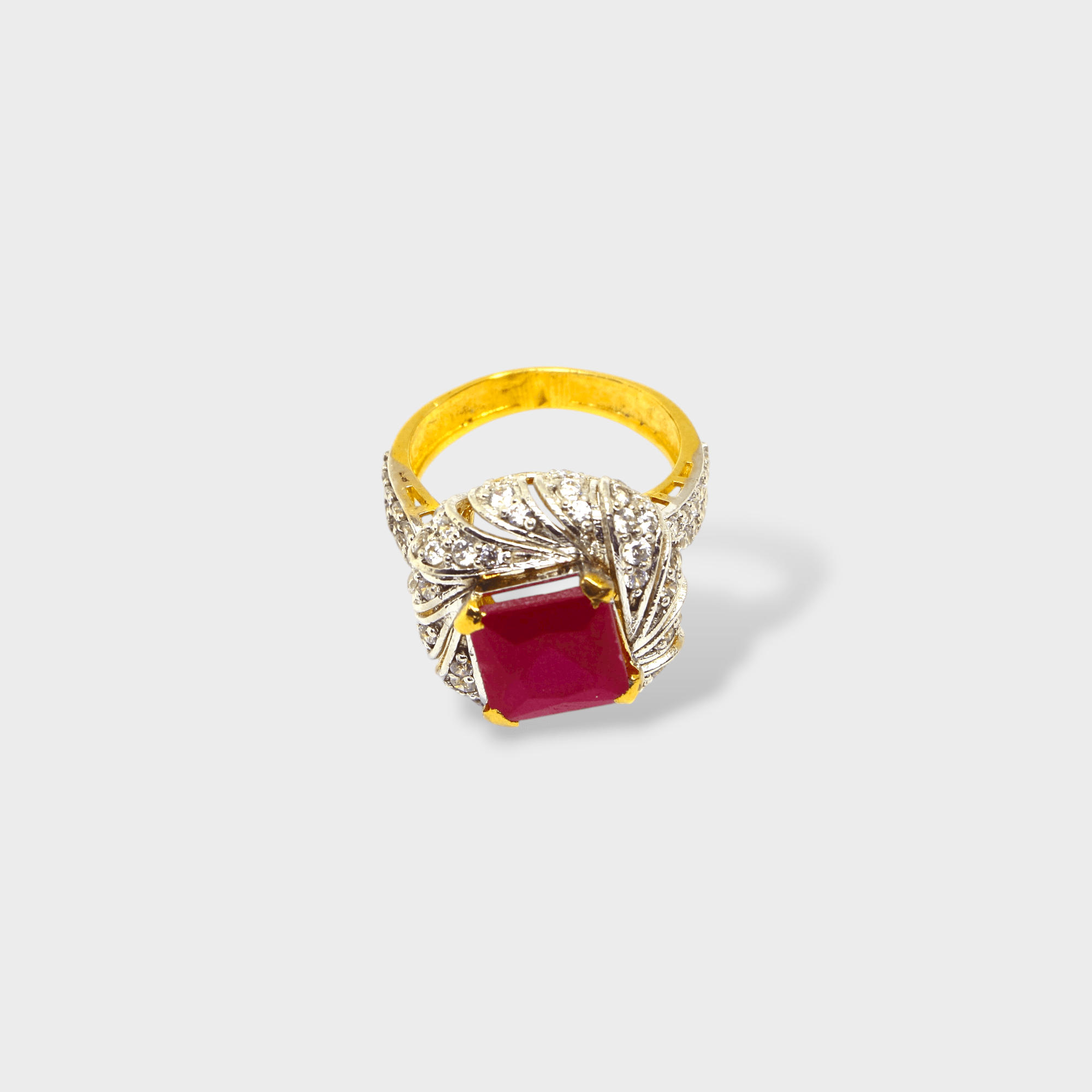Ruby Crown Ring - Monis Anas Jewellers