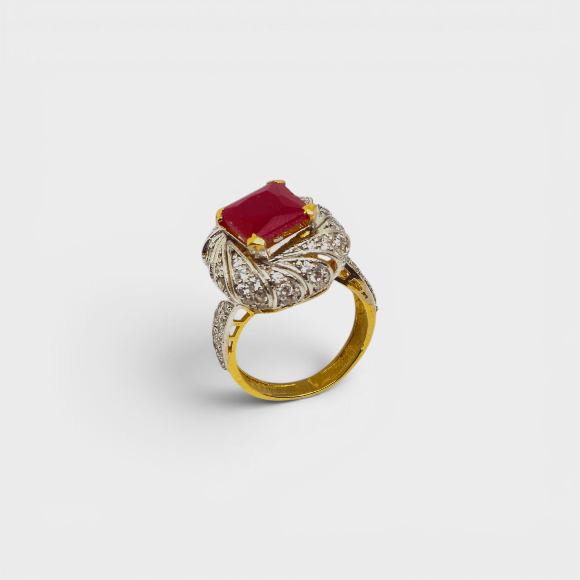 Ruby Crown Ring - Monis Anas Jewellers