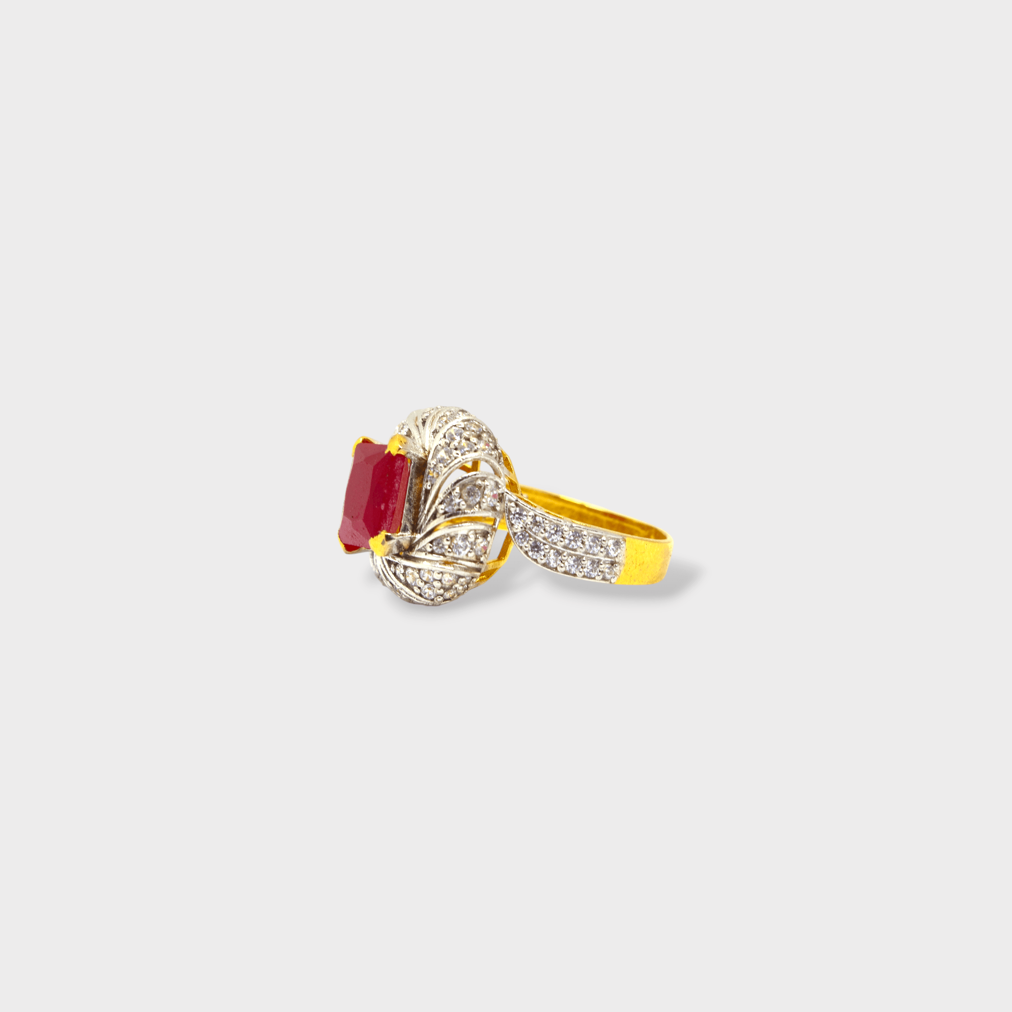 Ruby Crown Ring - Monis Anas Jewellers
