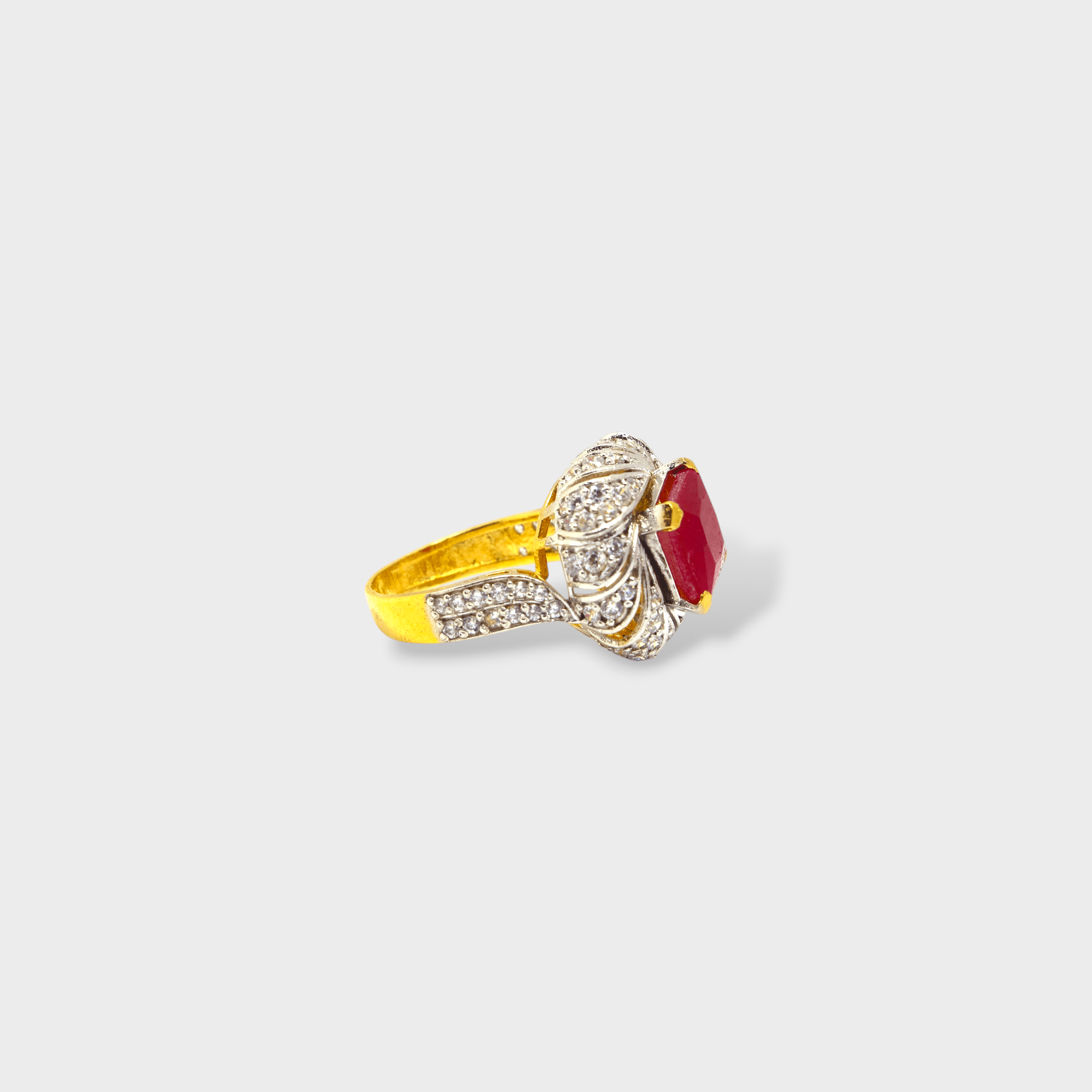 Ruby Crown Ring - Monis Anas Jewellers