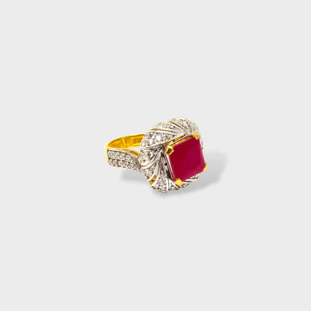Ruby Crown Ring - Monis Anas Jewellers