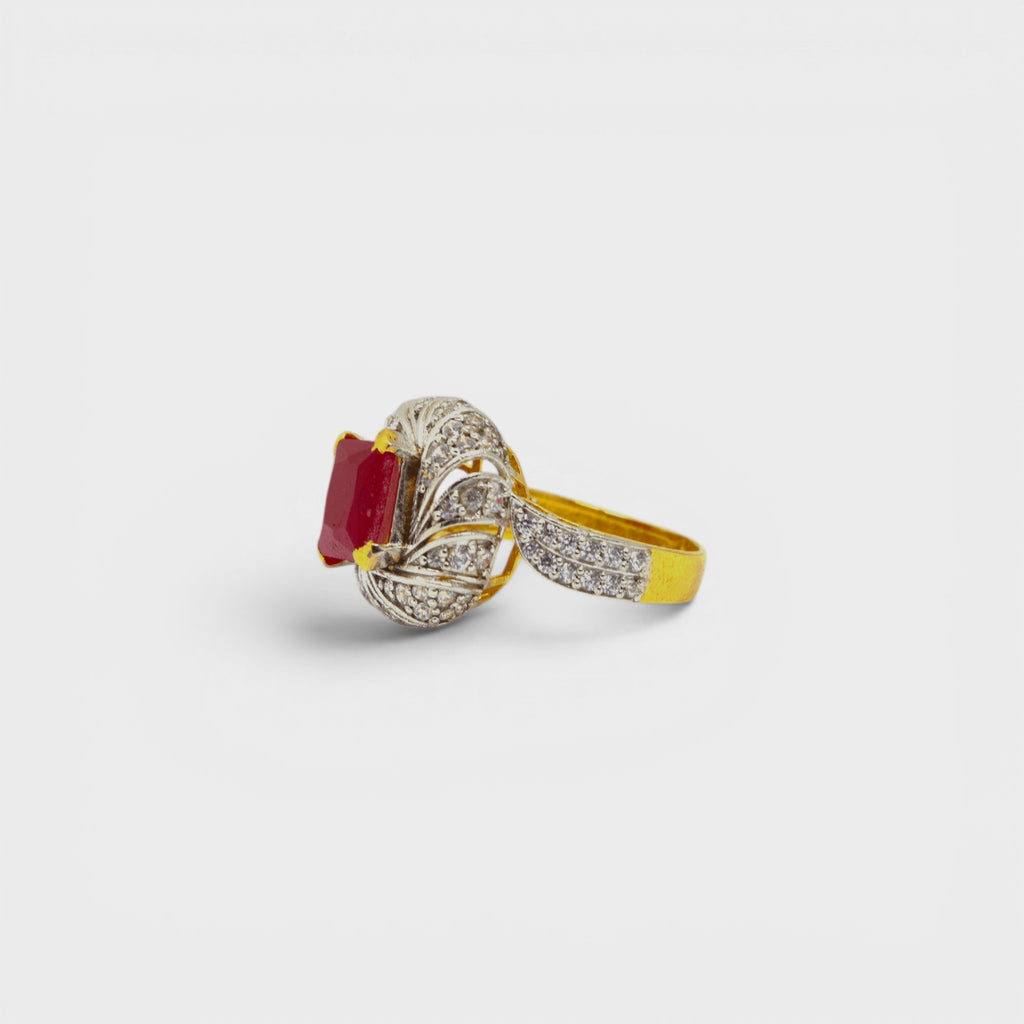 Ruby Crown Ring - Monis Anas Jewellers