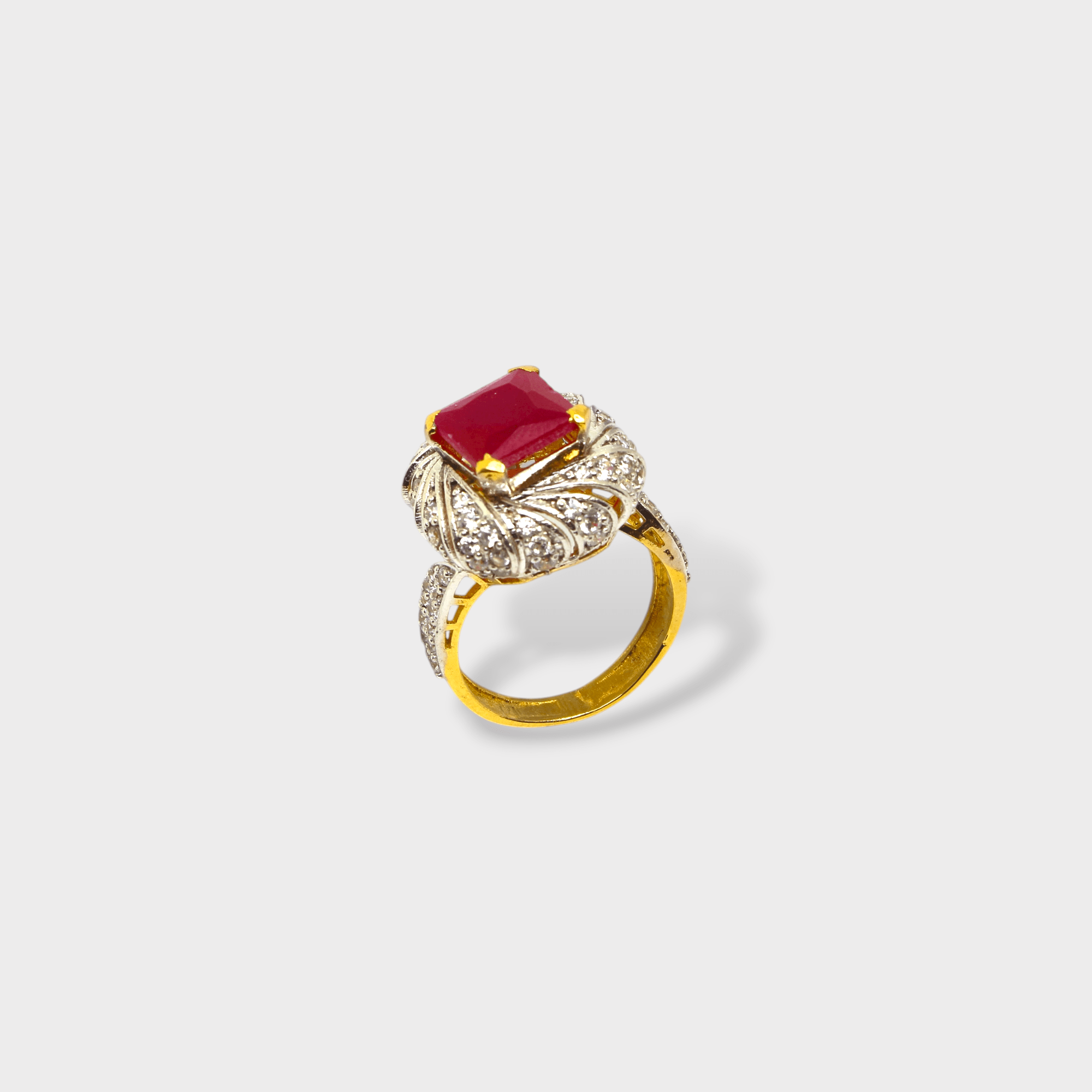 Ruby Crown Ring - Monis Anas Jewellers