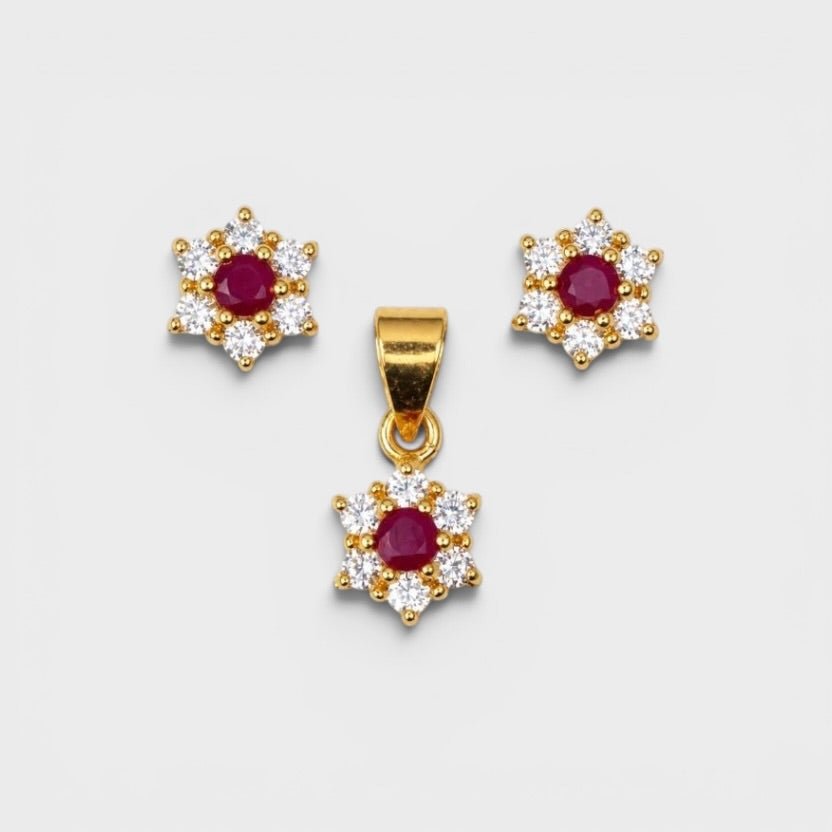 Ruby Daisy Mini Set - Monis Anas Jewellers