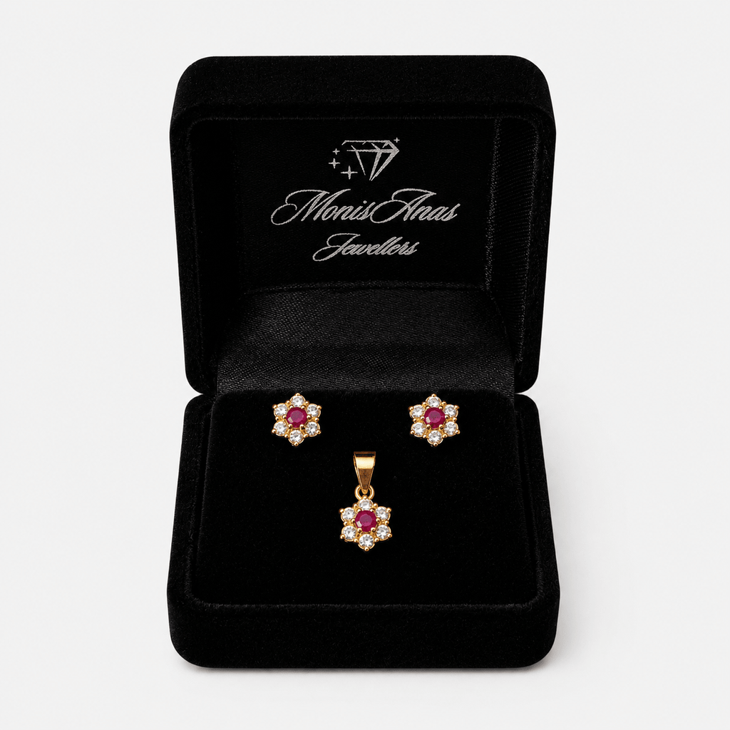 Ruby Daisy Mini Set - Monis Anas Jewellers