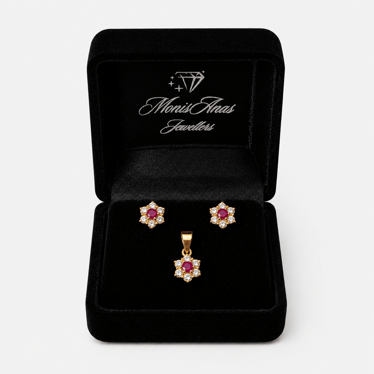 Ruby Daisy Mini Set - Monis Anas Jewellers