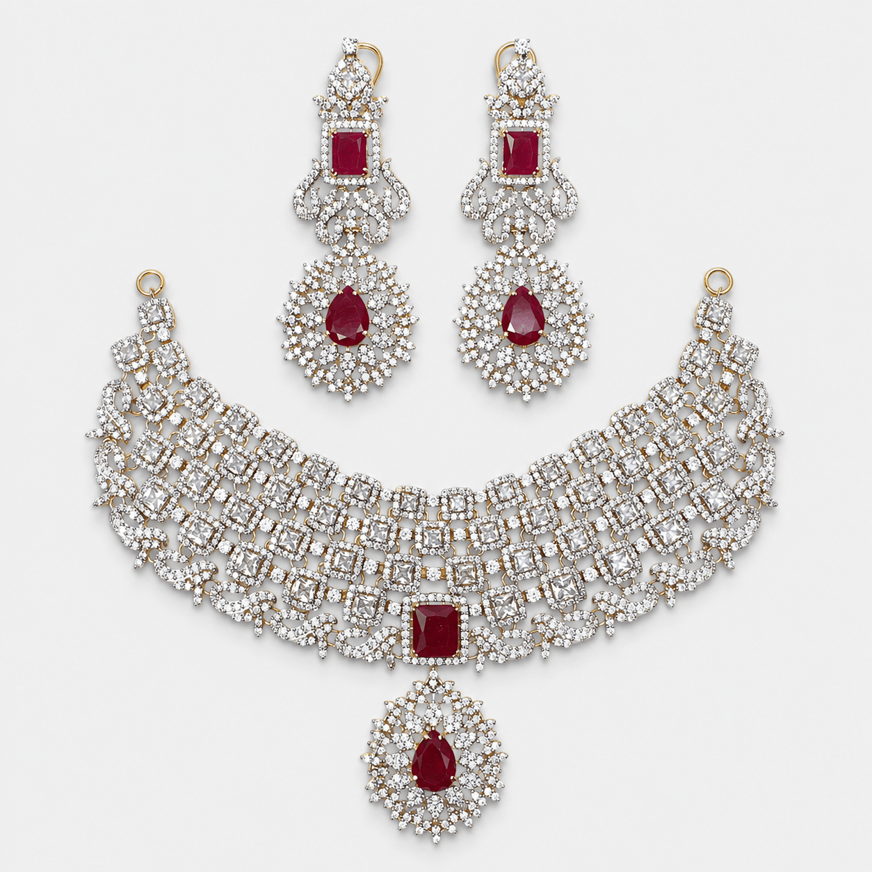 Ruby Empress Bridal Set - Monis Anas Jewellers