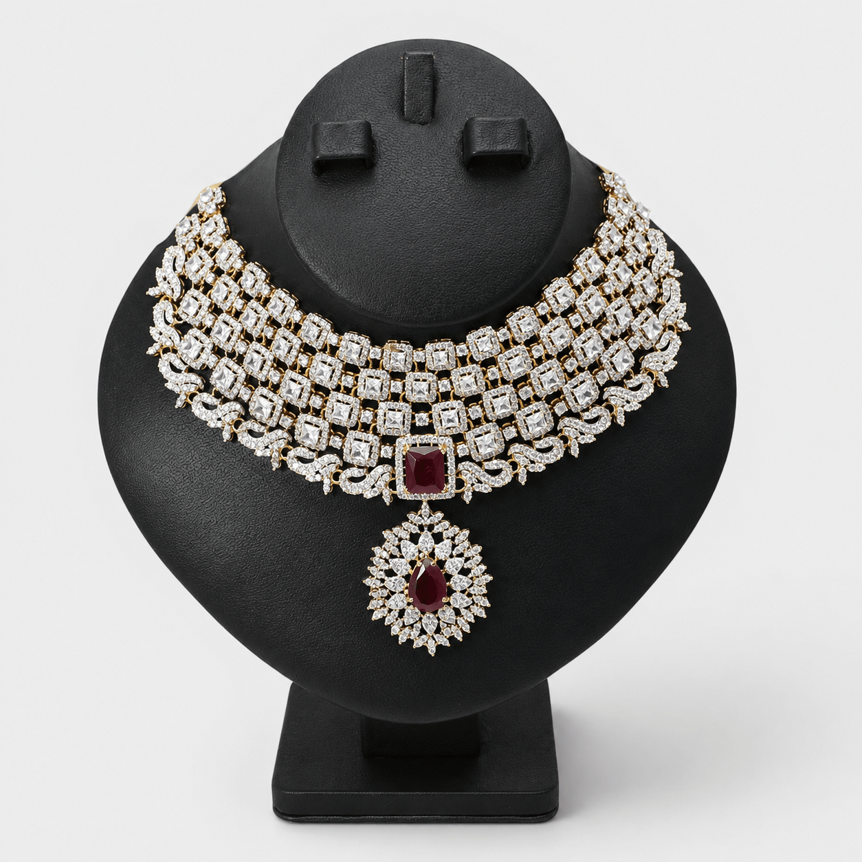 Ruby Empress Bridal Set - Monis Anas Jewellers