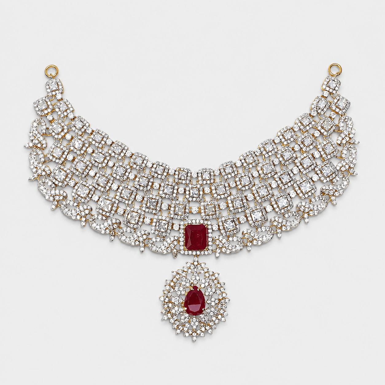 Ruby Empress Bridal Set - Monis Anas Jewellers