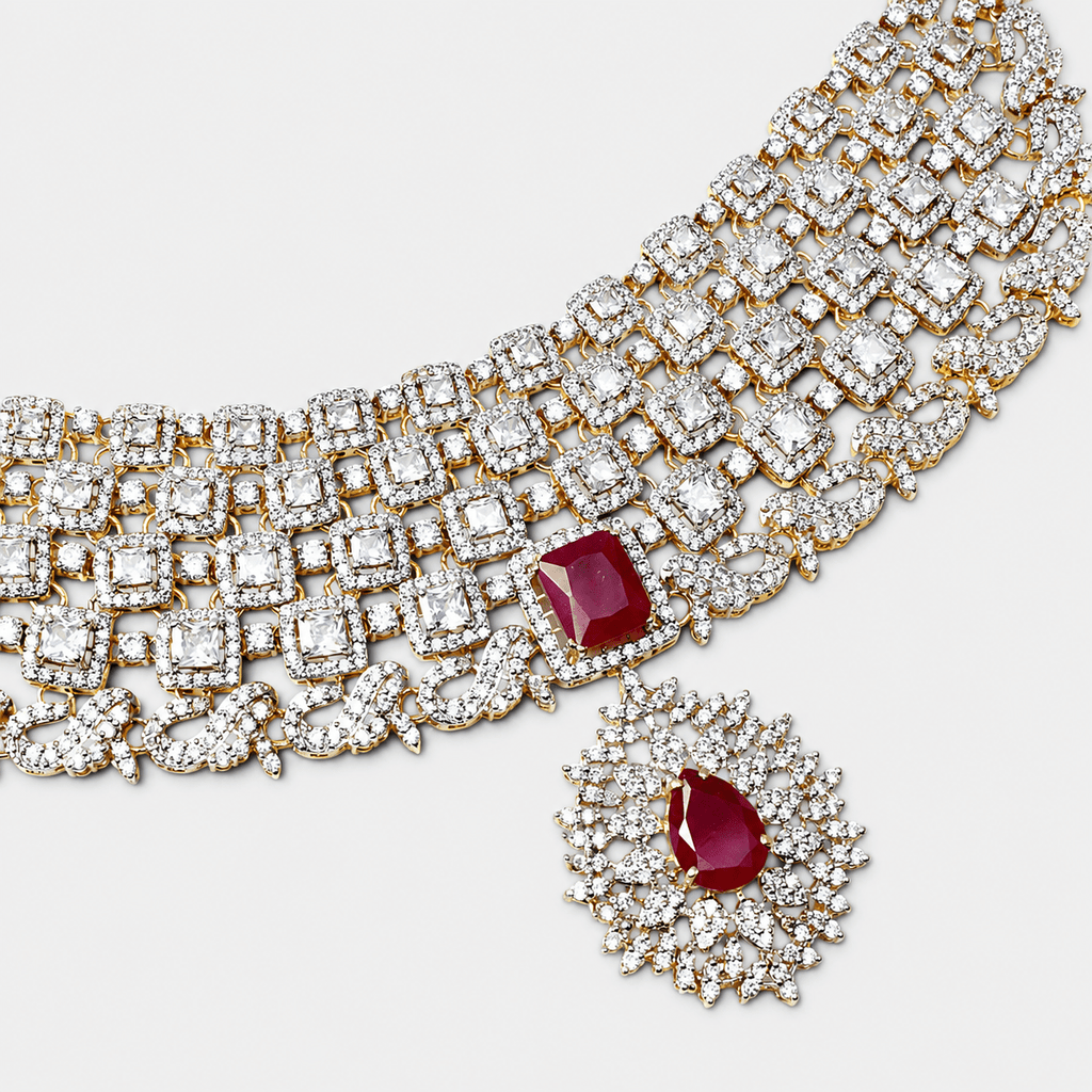 Ruby Empress Bridal Set - Monis Anas Jewellers