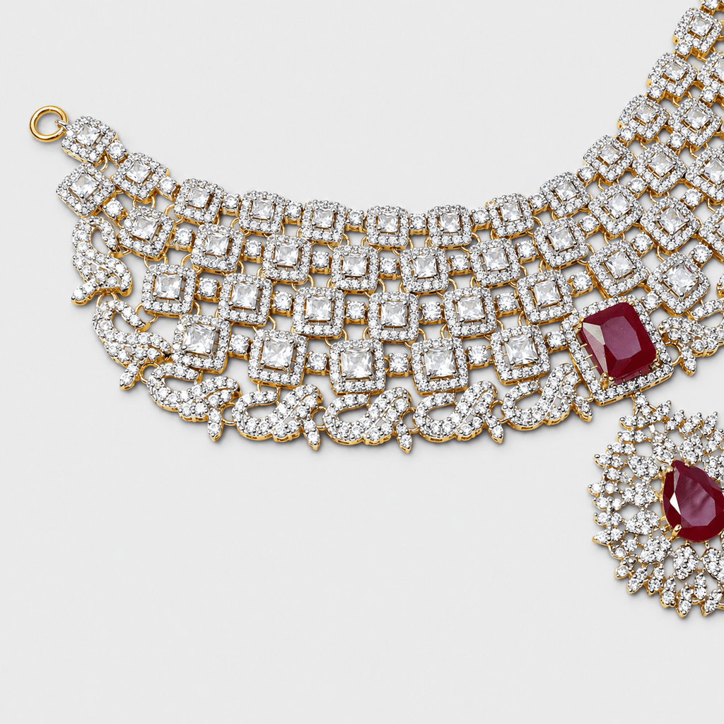 Ruby Empress Bridal Set - Monis Anas Jewellers