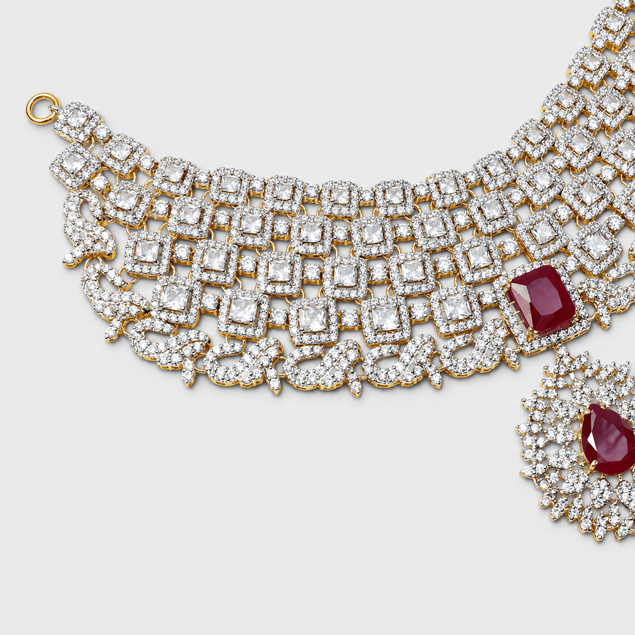 Ruby Empress Bridal Set - Monis Anas Jewellers