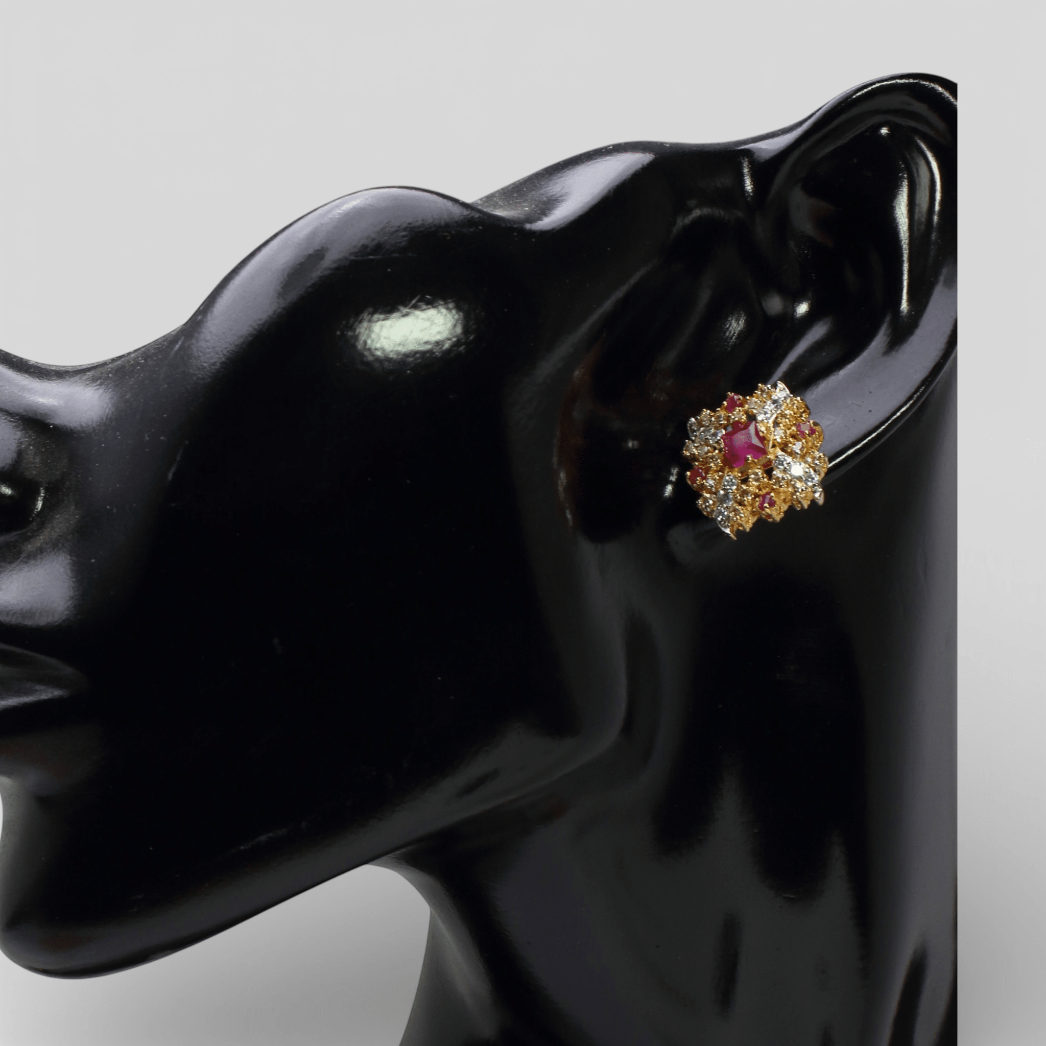 Ruby Floral Bloom Set – Pendant & Earrings - Monis Anas Jewellers