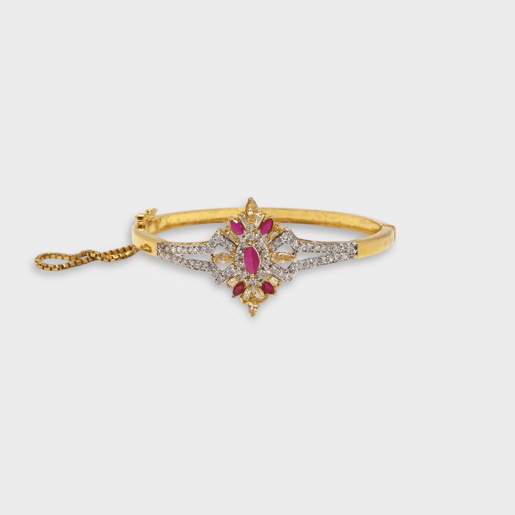 Ruby Lotus Bloom Bangle - Monis Anas Jewellers
