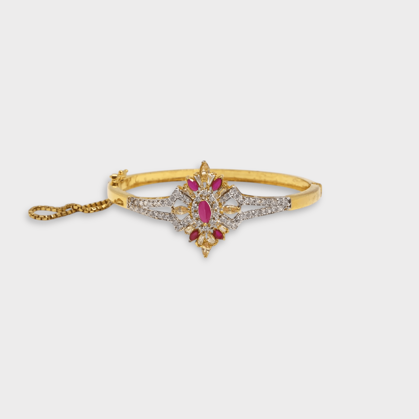 Ruby Lotus Bloom Bangle - Monis Anas Jewellers