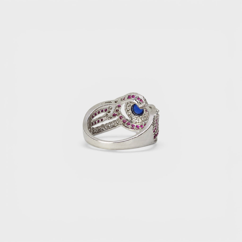 Ruby Mist Halo Ring - Monis Anas Jewellers