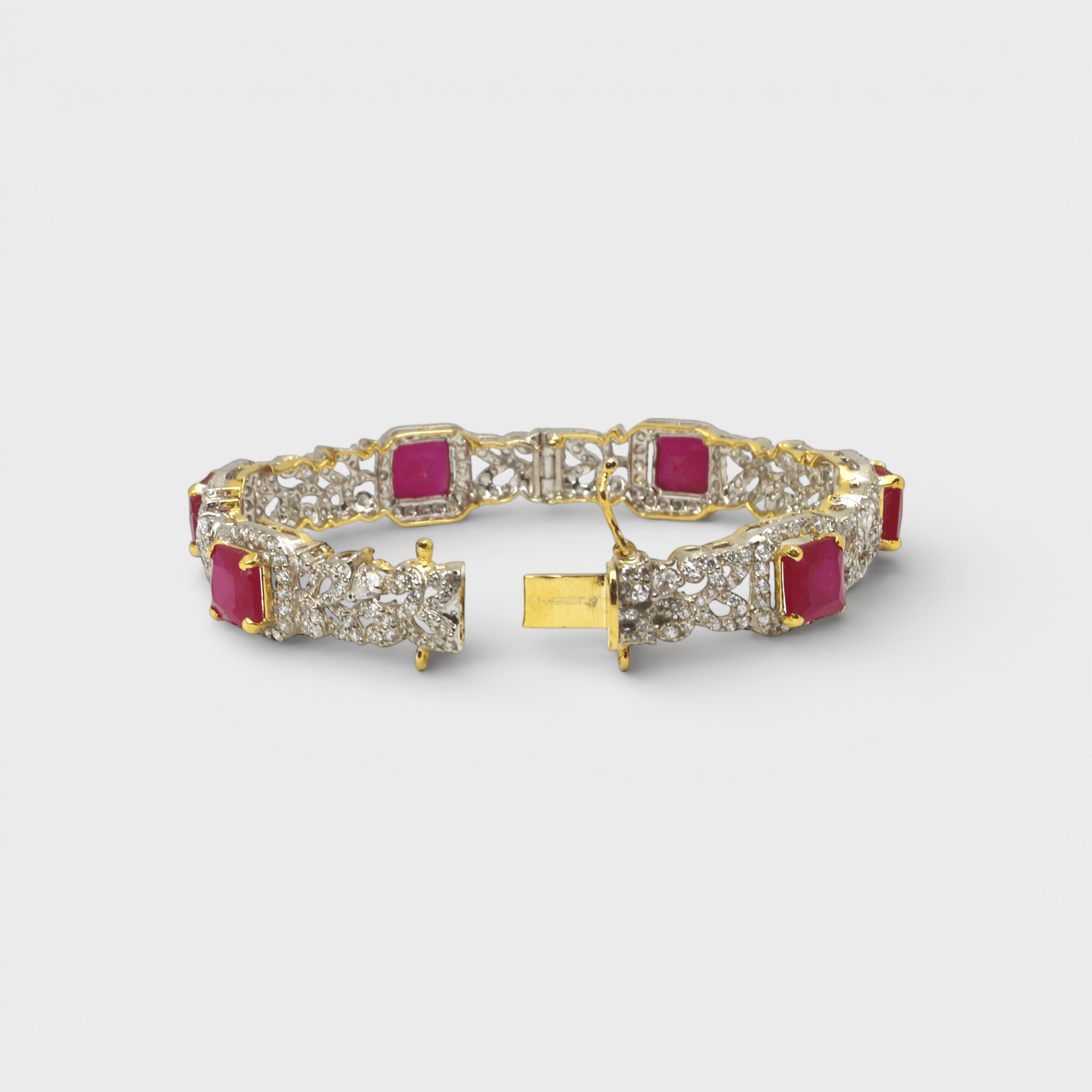 Ruby Openwork Bangle Bracelet - Monis Anas Jewellers