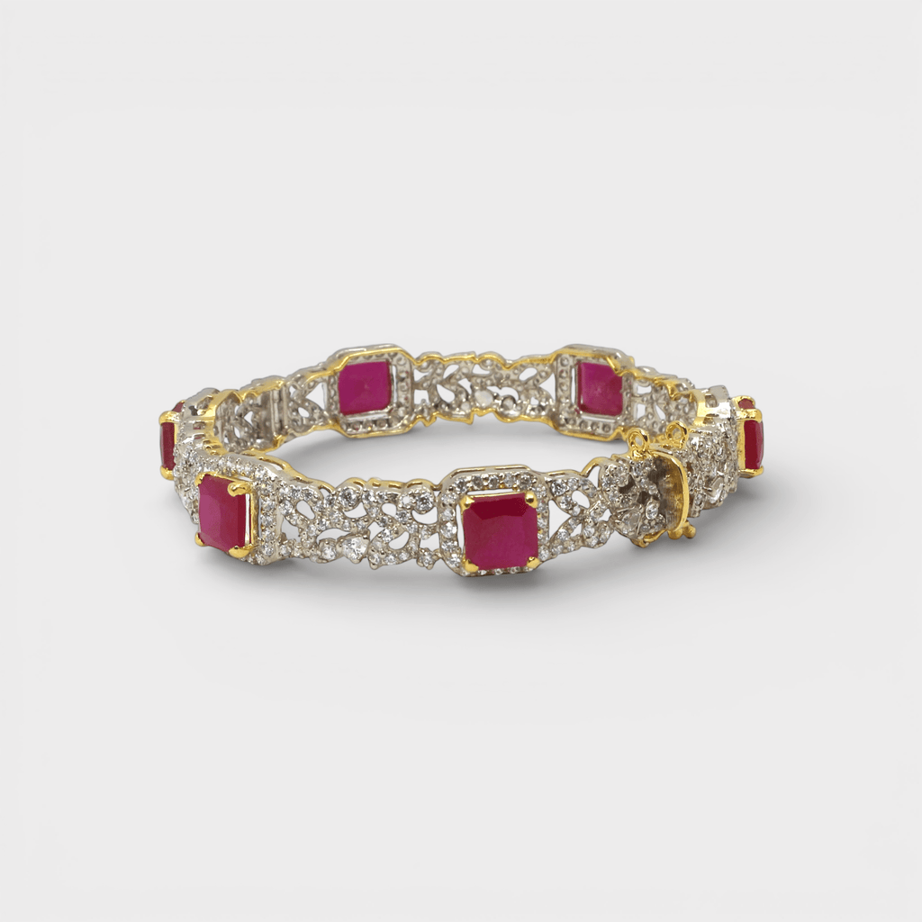 Ruby Openwork Bangle Bracelet - Monis Anas Jewellers