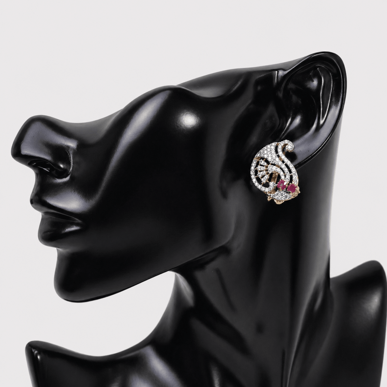 Ruby Paisley Studs - Monis Anas Jewellers