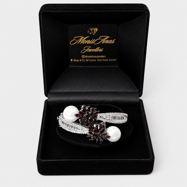 Ruby Pearl Cuff Bracelet