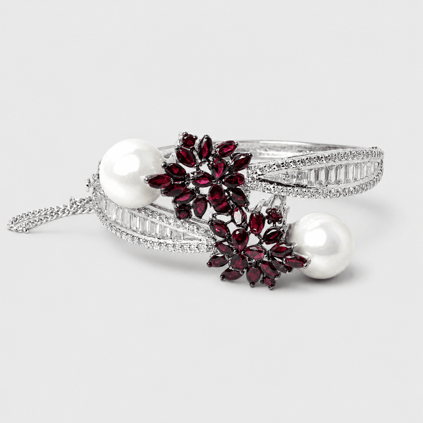 Ruby Pearl Cuff Bracelet