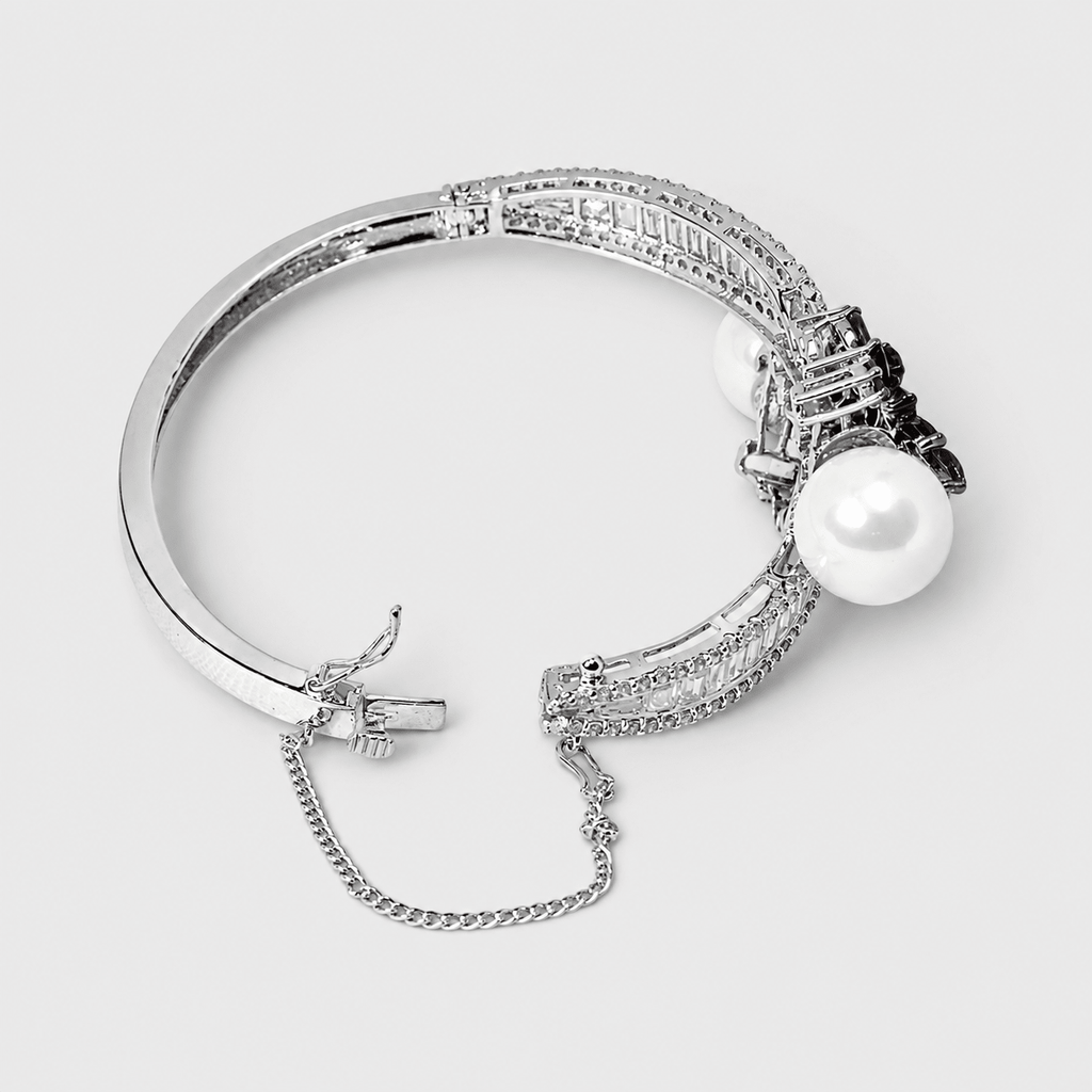 Ruby Pearl Cuff Bracelet - Monis Anas Jewellers