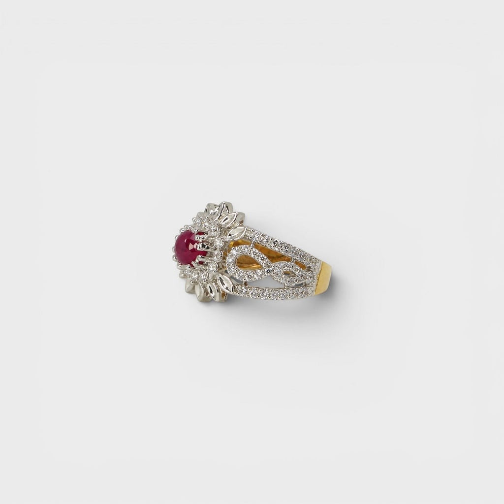 Ruby Petal Bloom Ring - Monis Anas Jewellers