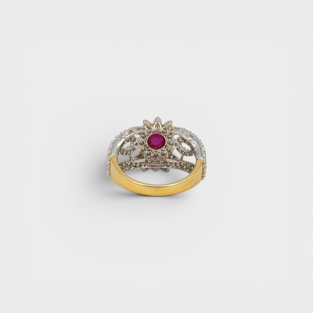 Ruby Petal Bloom Ring - Monis Anas Jewellers