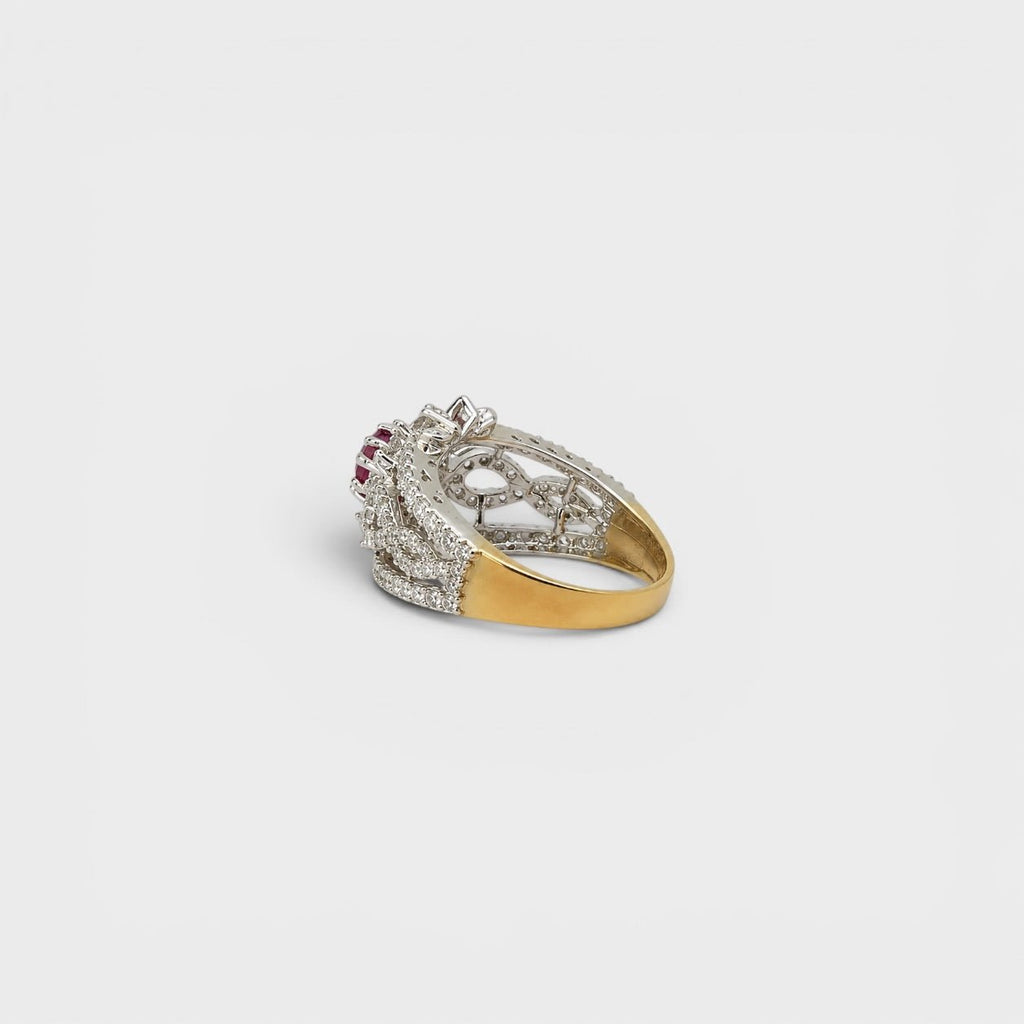 Ruby Petal Bloom Ring - Monis Anas Jewellers