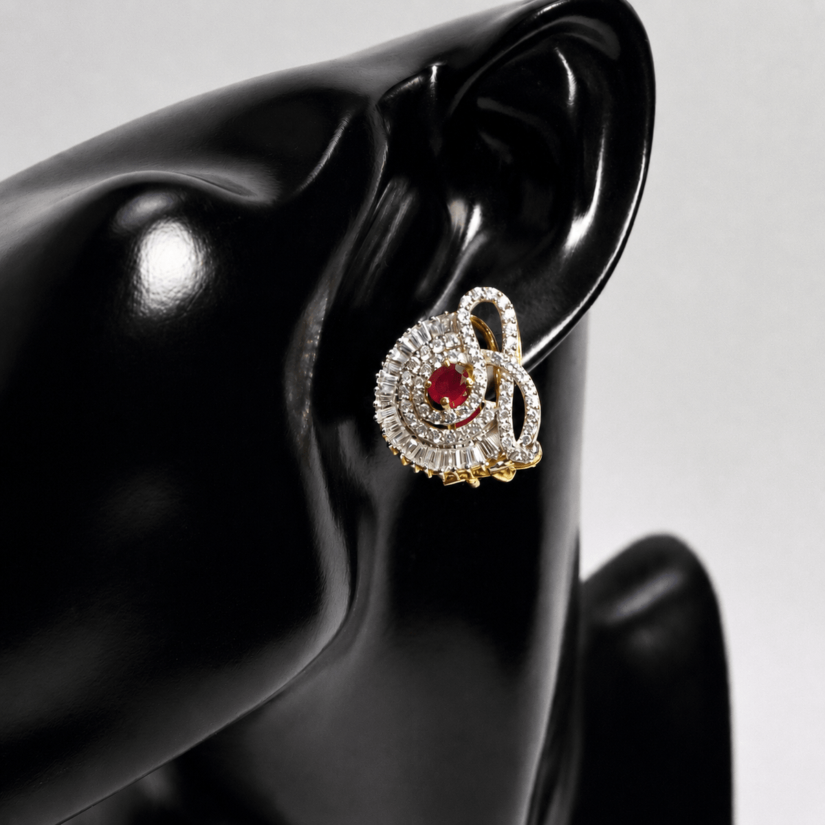 Ruby Vortex Studs - Monis Anas Jewellers