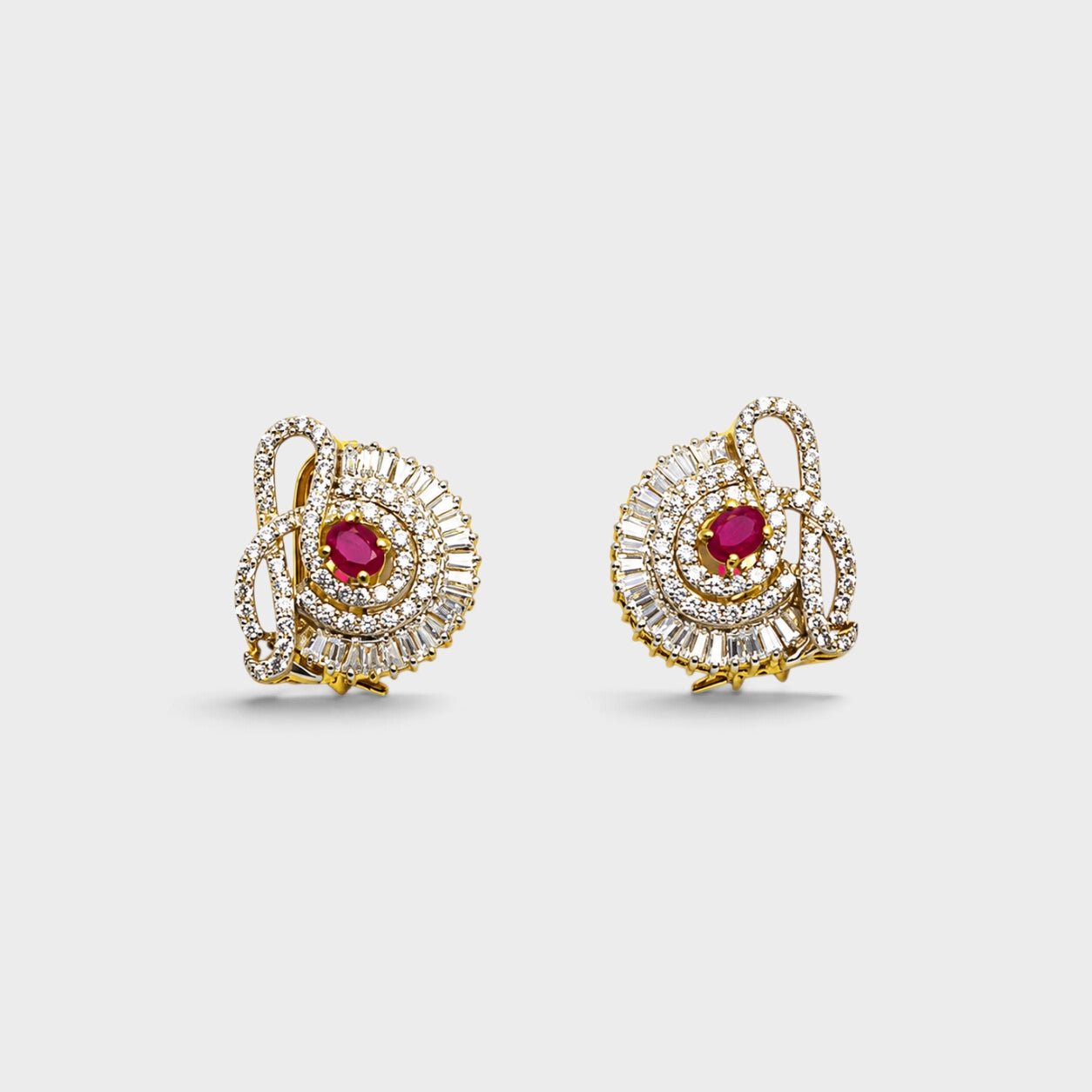 Ruby Vortex Studs - Monis Anas Jewellers